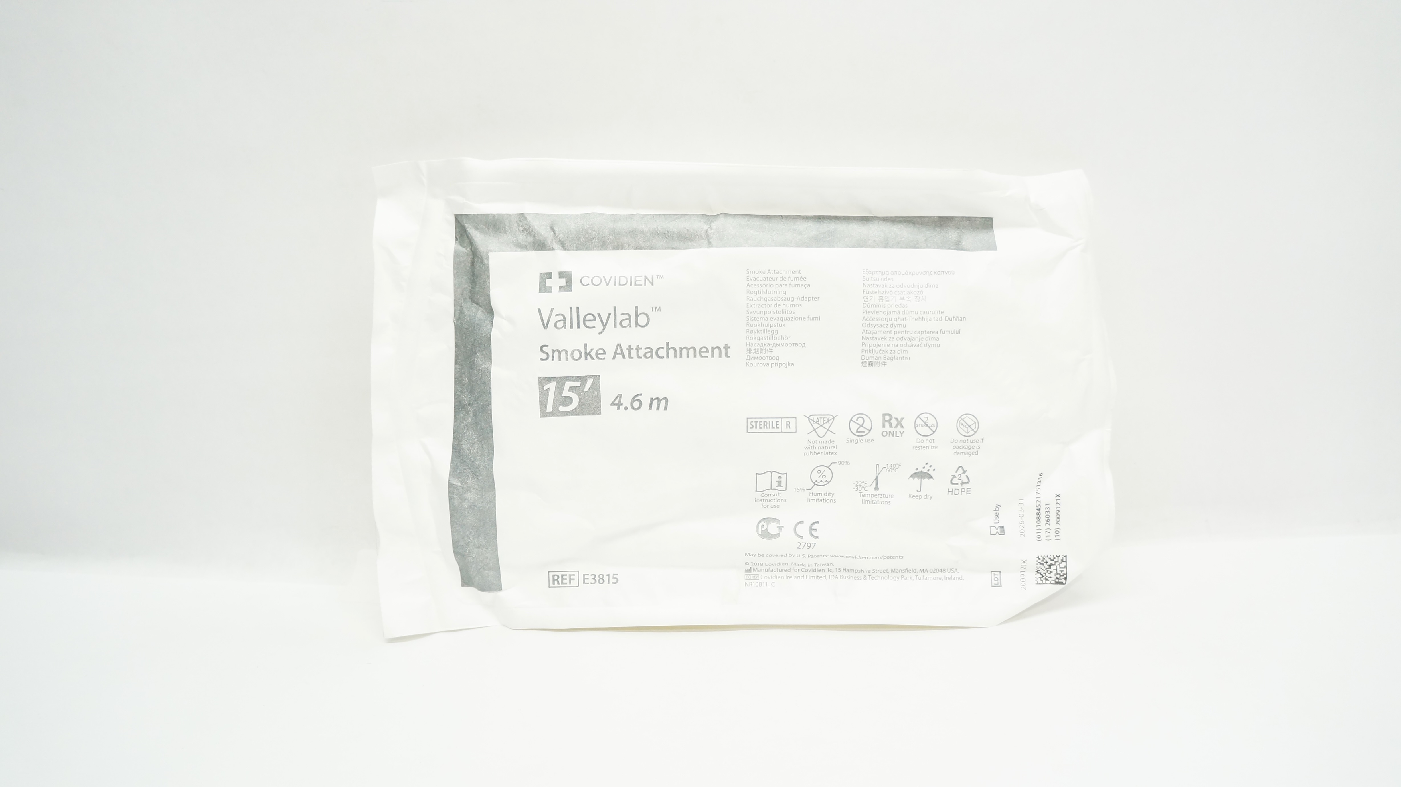 Covidien E3815 Valleylab Smoke Attachment 15ft.