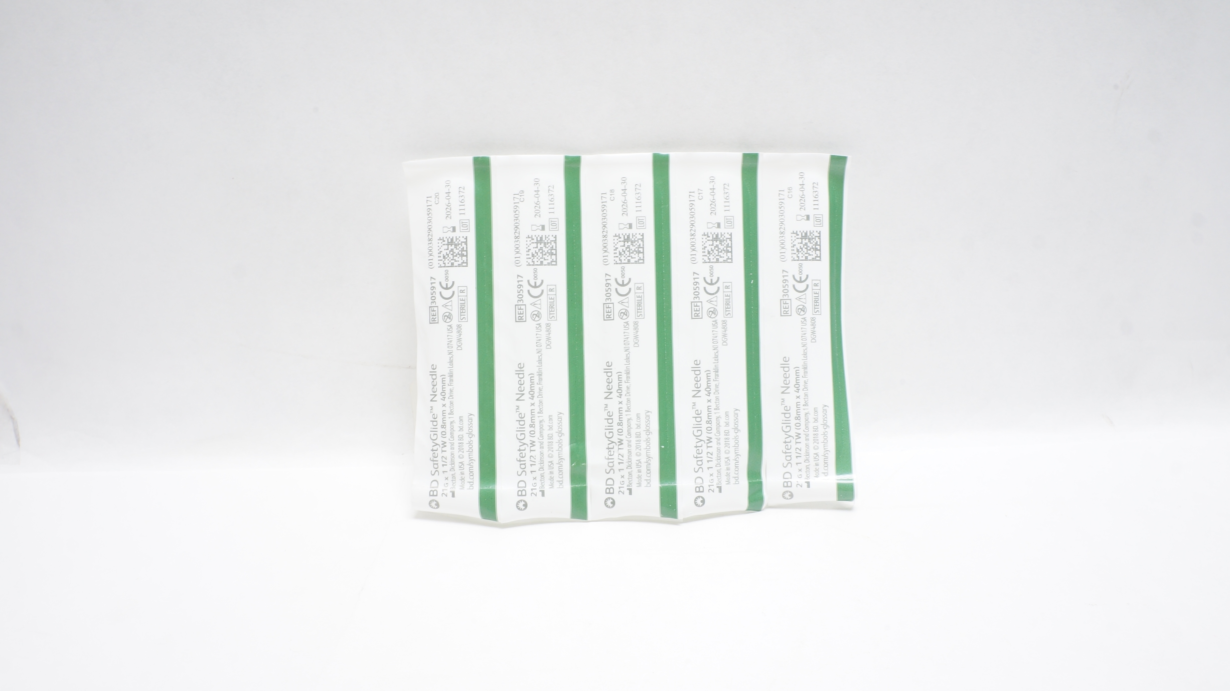 BD 305917 SafetyGlide Ndle 21G x 1-1/2 TW - Pack of 5