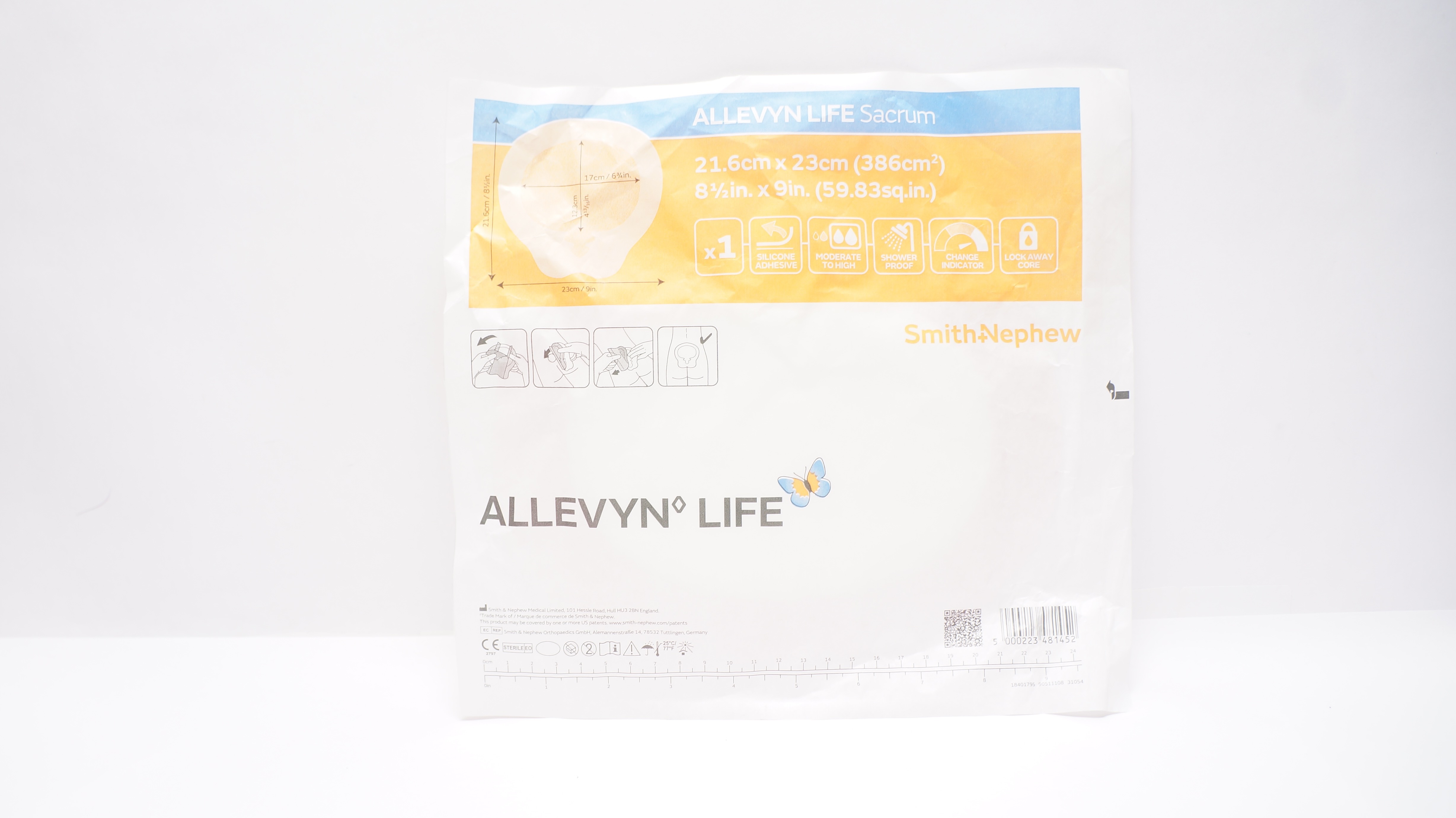 Smith&Nephew 66801307 Allevyn Life Sacrum Dressing 8-1/2inch x 9inch