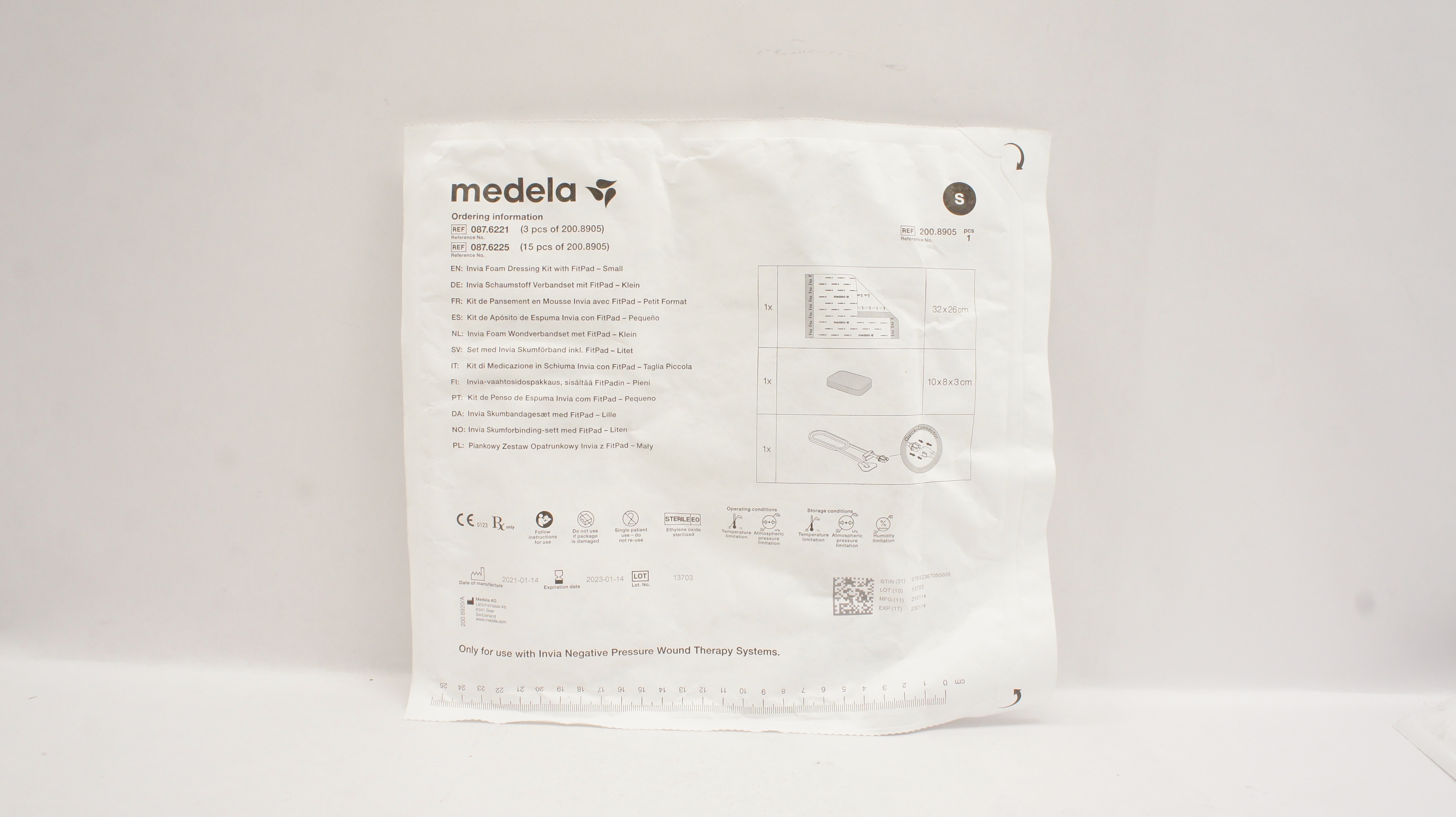 Medela 200.8905 Invia Foam Dressing Kit with FitPad Small