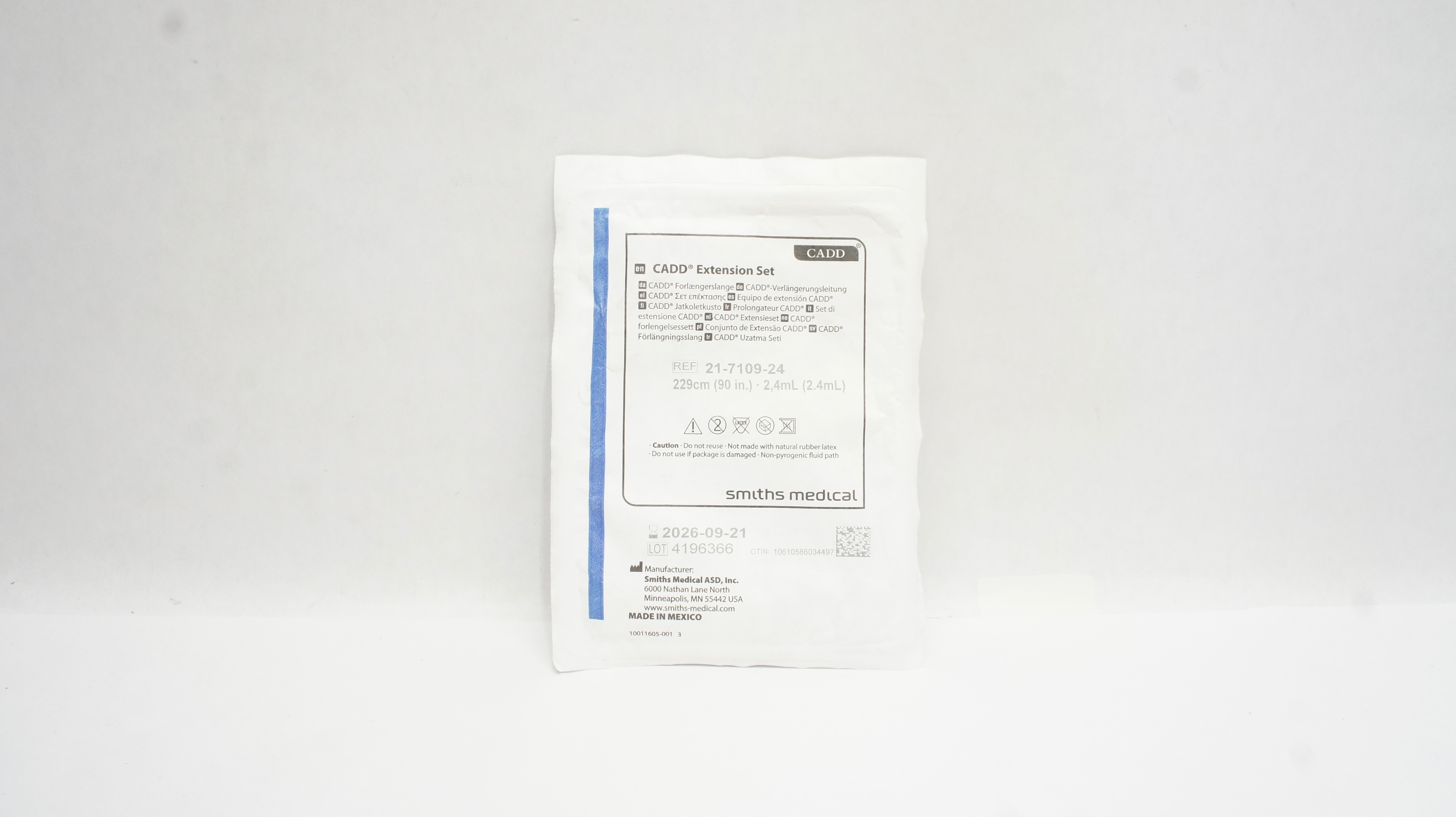 Smiths Medical 21-7109-24 CADD Extension Set 90inch x 2.4mL
