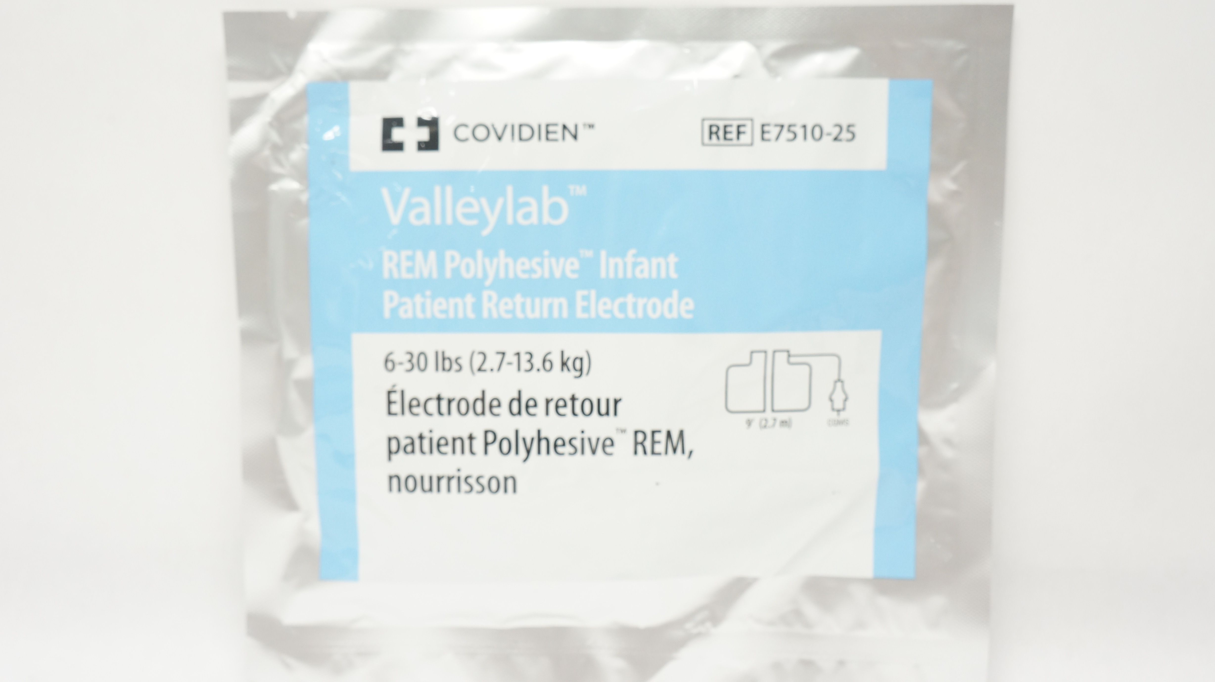 Covidien E7510-25 Valleylab REM Polyhesive Infant Return Electrode 6-30lbs (x)