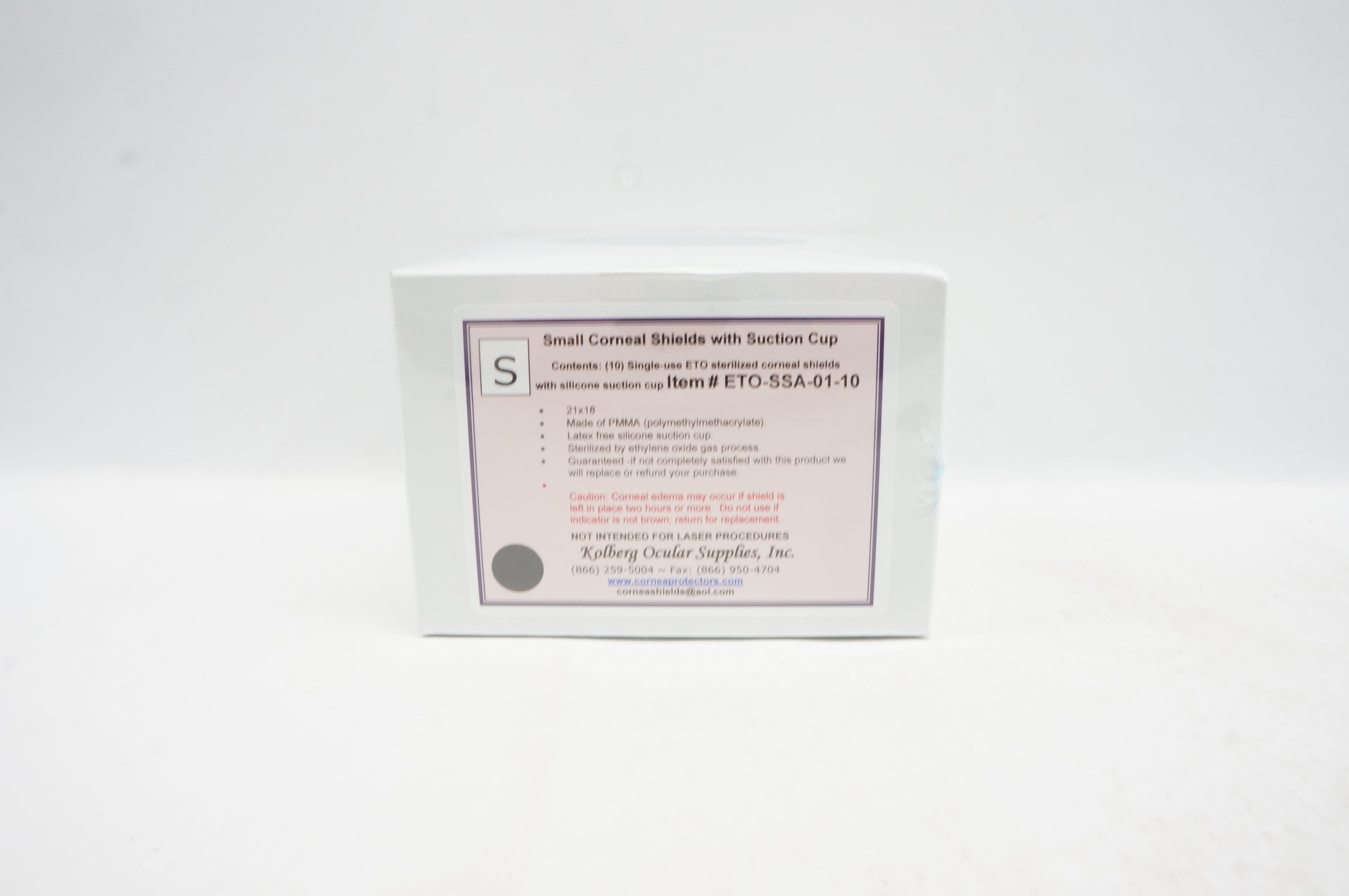 Kolberg Ocular Supplies ETO-SSA-01-10 Small Corneal Shields - Box of 10
