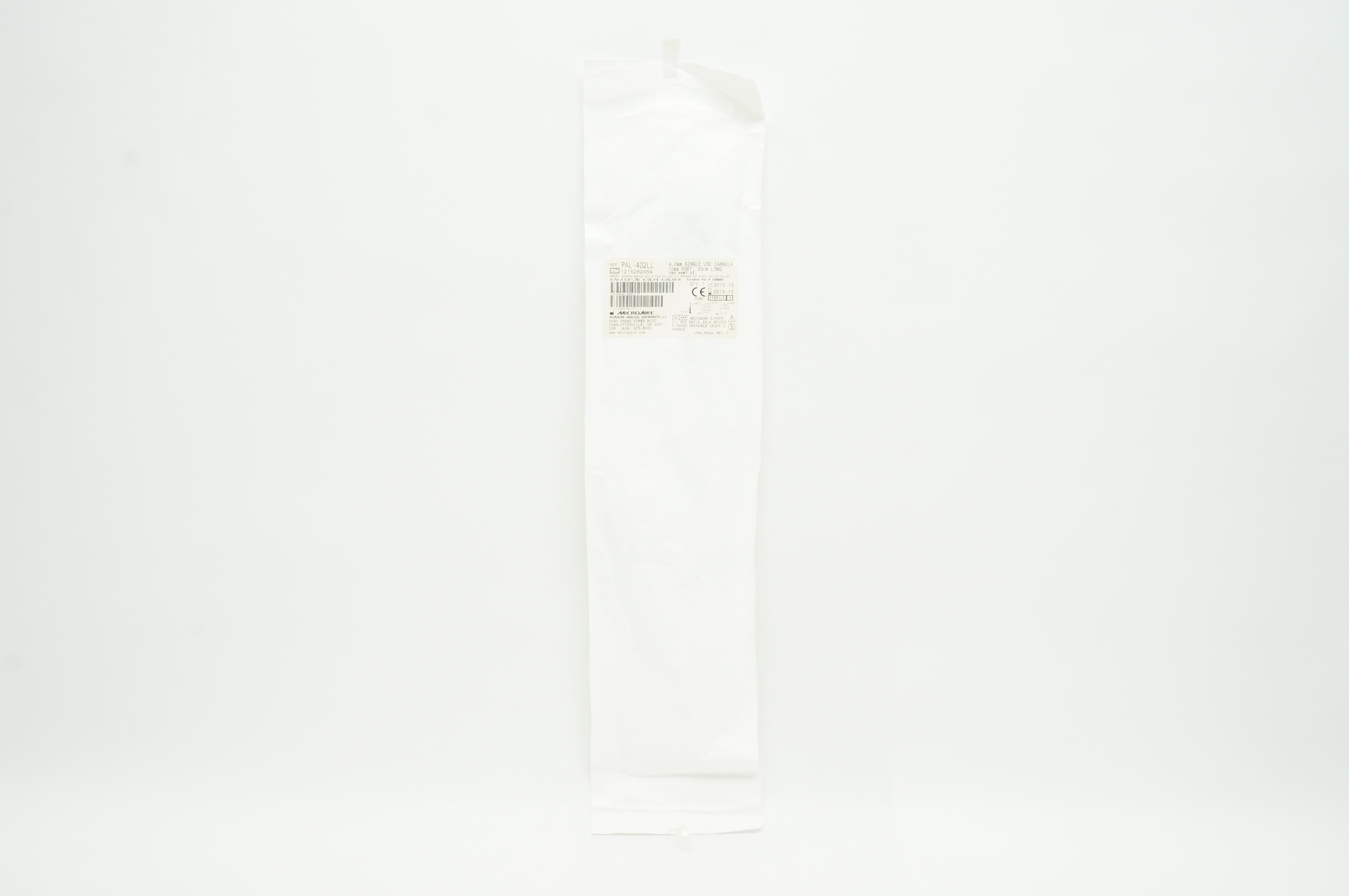 Microaire PAL-402LL 4.0mm Cannula 10mm Port,  30cm Long, Tri-Port II (x)