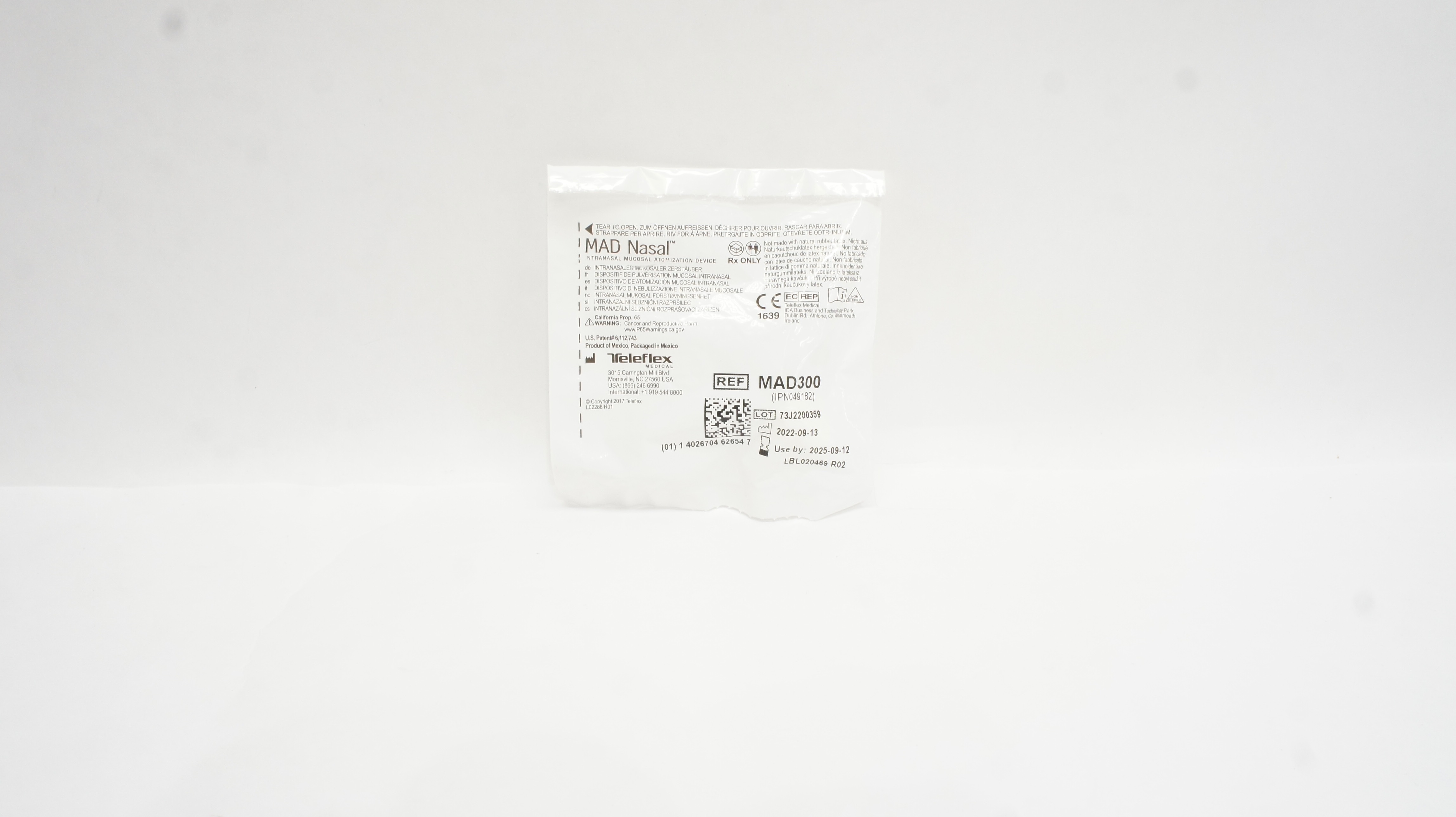 Teleflex MAD300 MAD Nasal Intranasal Mucosal Atomization Device