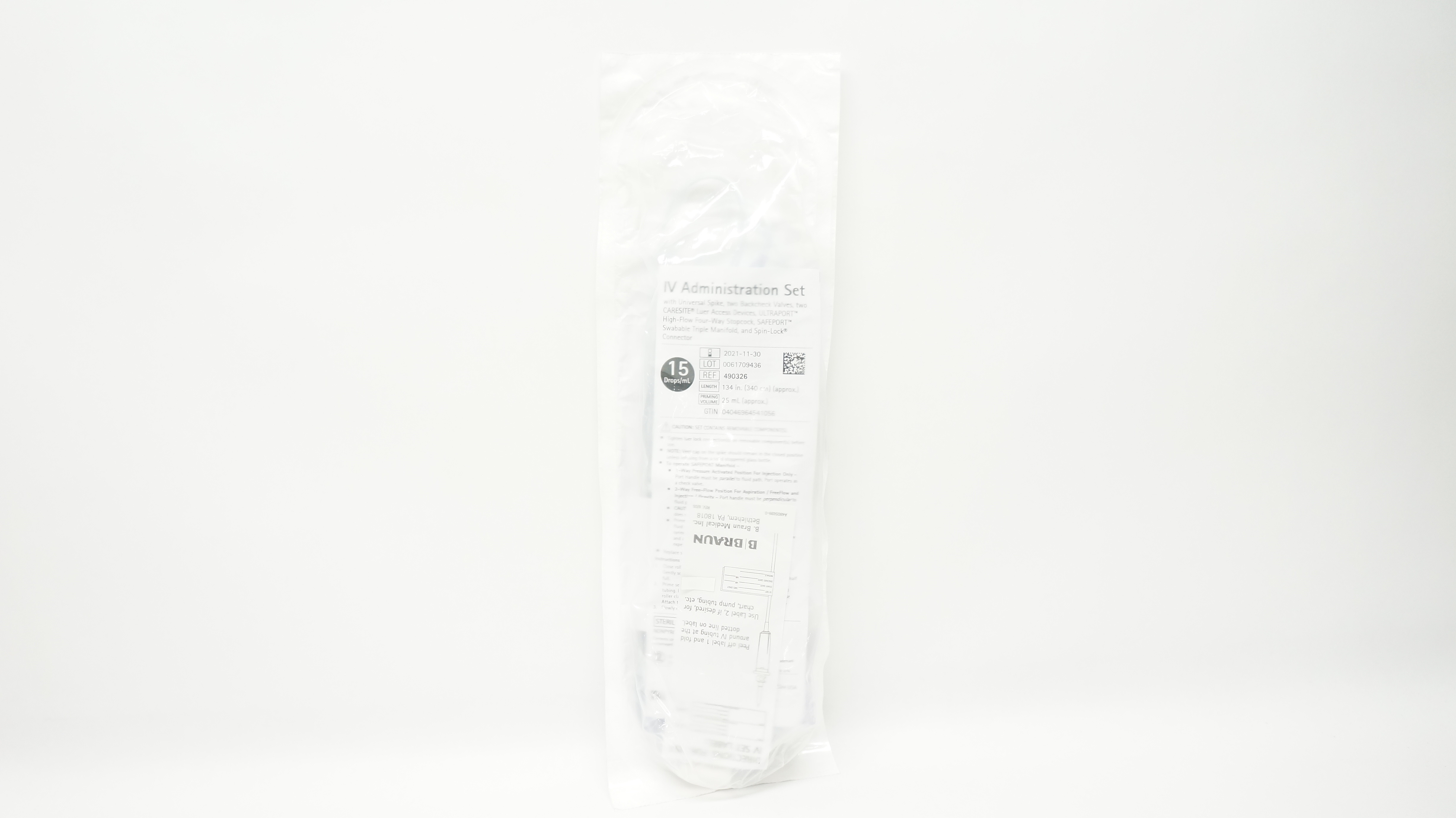 B.Braun 490326 IV Administration Set 134inch 25mL 15Drops/mL (x)