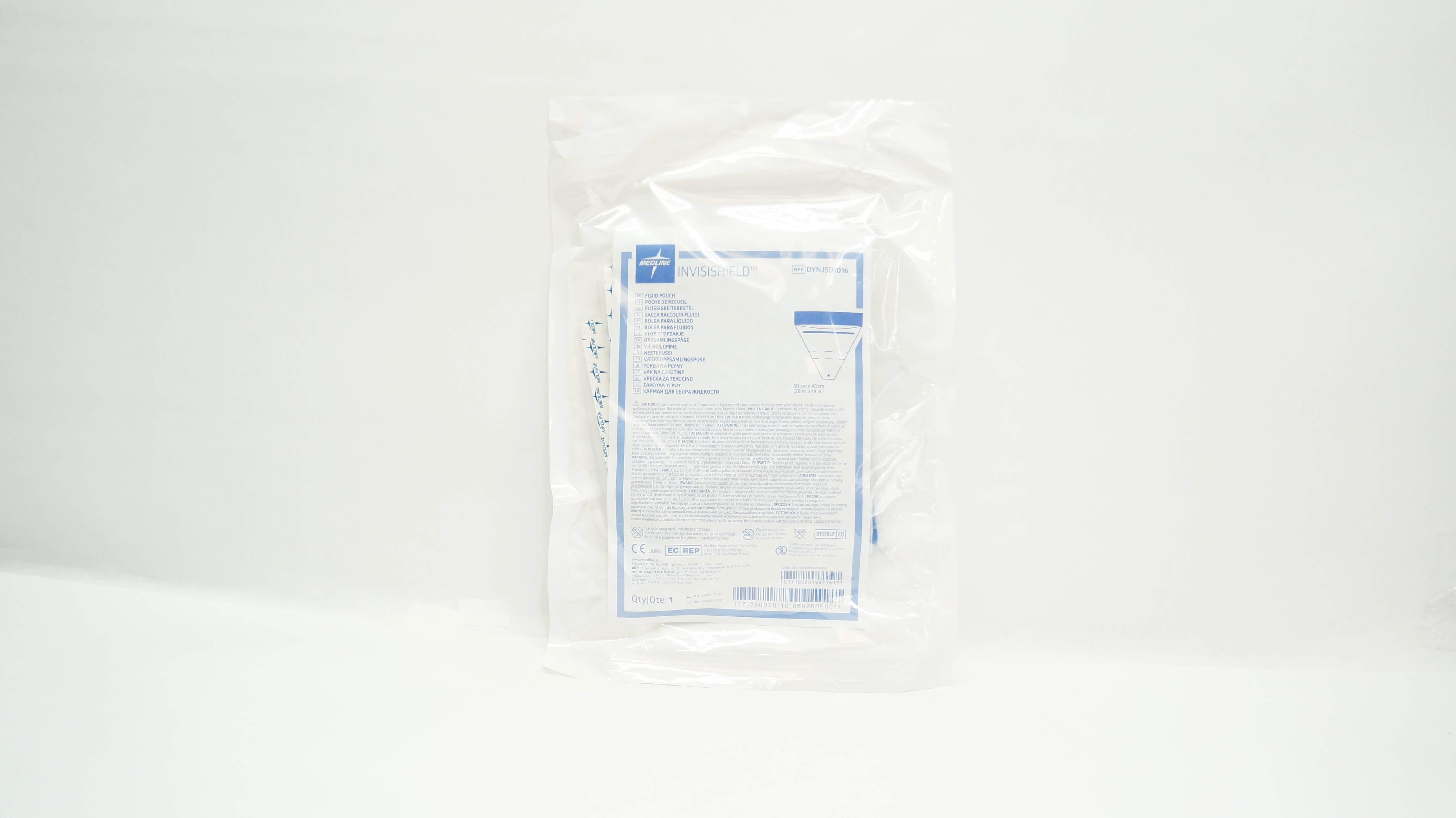 Medline DYNJSD1016 INVISISHIELD Fluid Pouch 20inch x 19inch