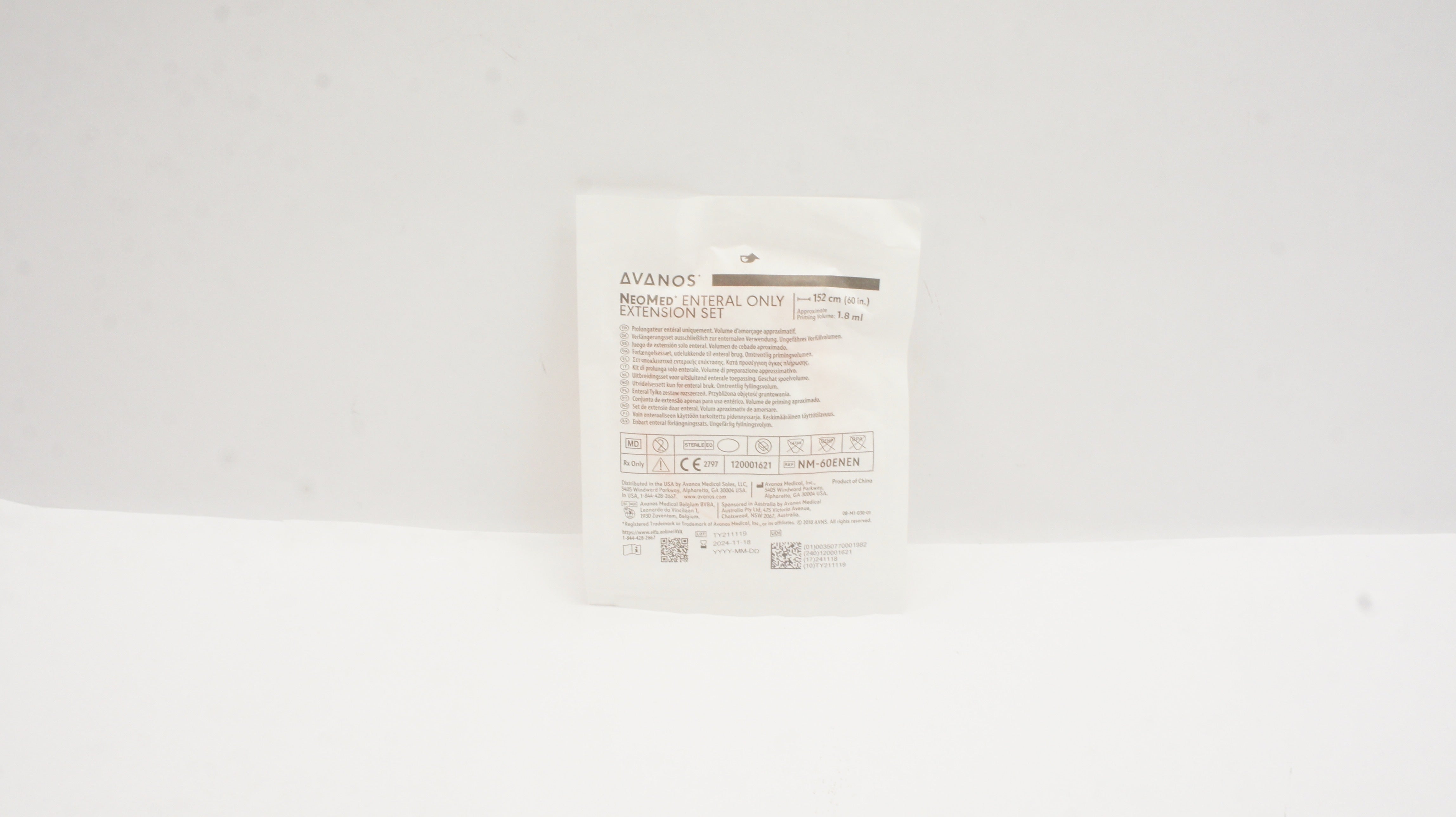 Avanos NM-60ENEN NeoMed Enteral Extension Set 60inch x 1.8mL Approx. Prim.Volume