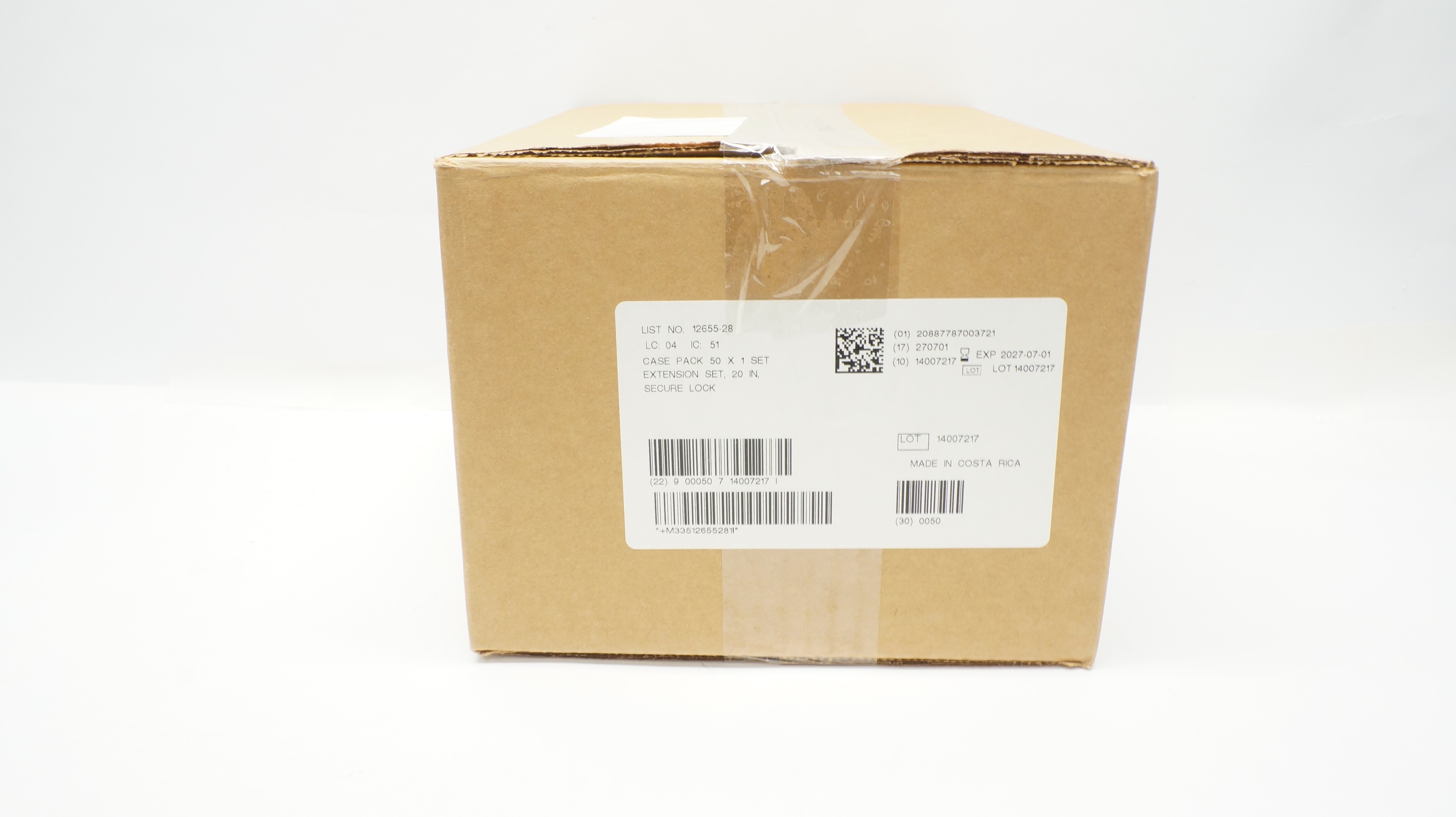 ICU Medical 12655-28 Extension Set Secure Lock 20inch - Box of 47