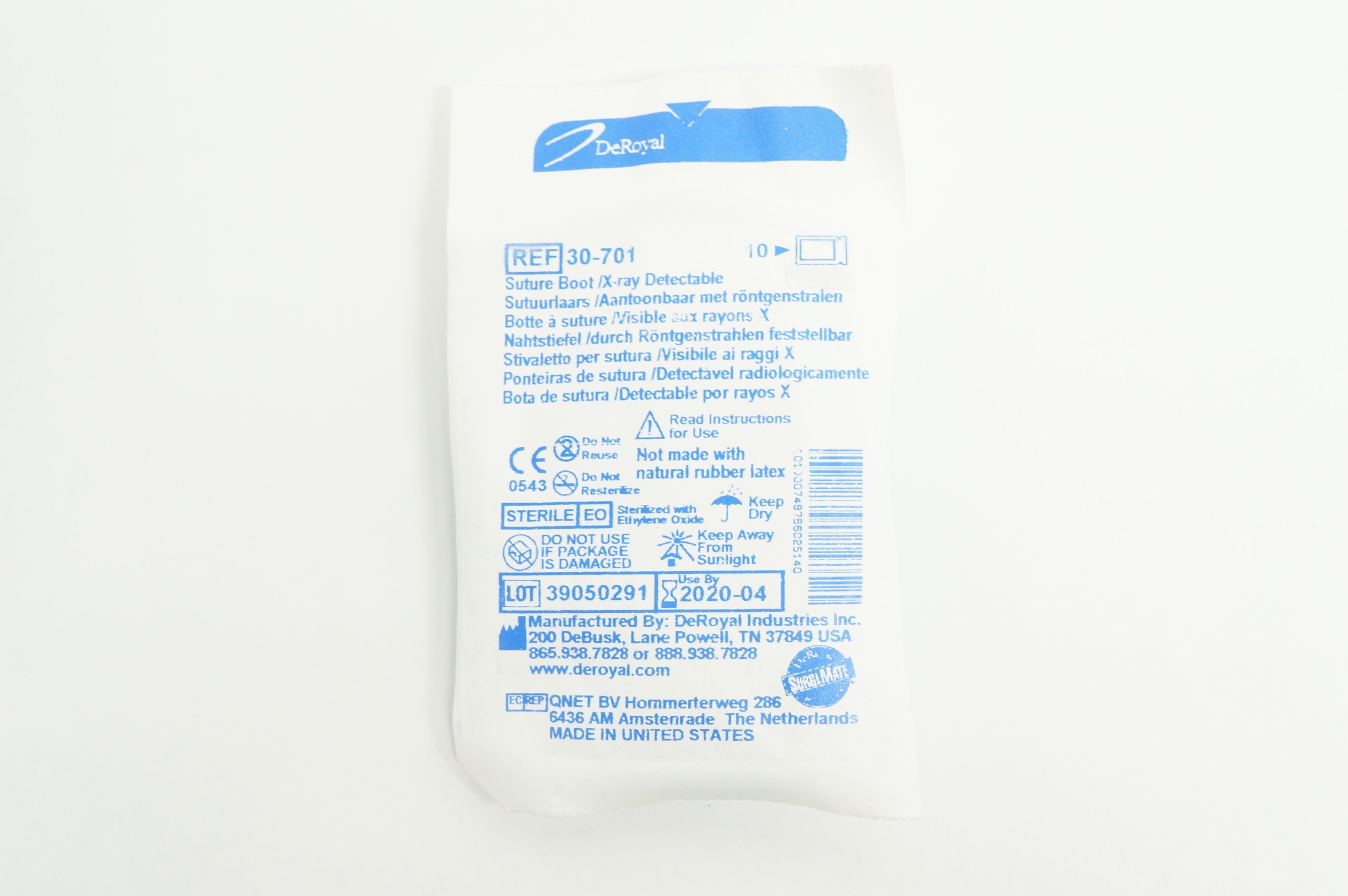 DeRoyal 30-701 Stre Boot X-Ray Detectable (x) - Pack of 10