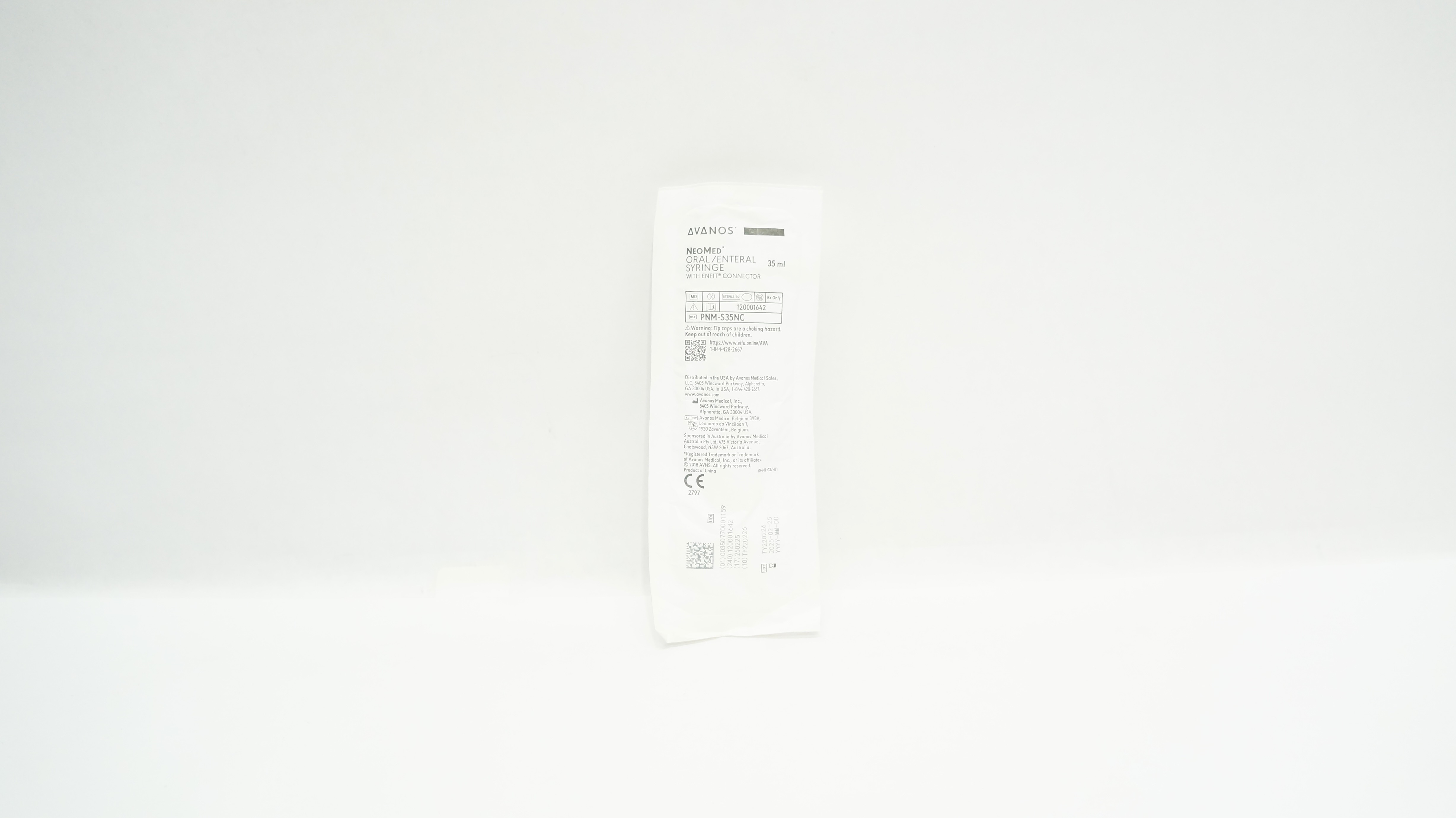 Avanos PNM-S35NC NeoMed Oral/Enteral Syringe with ENFIT Connector 35mL