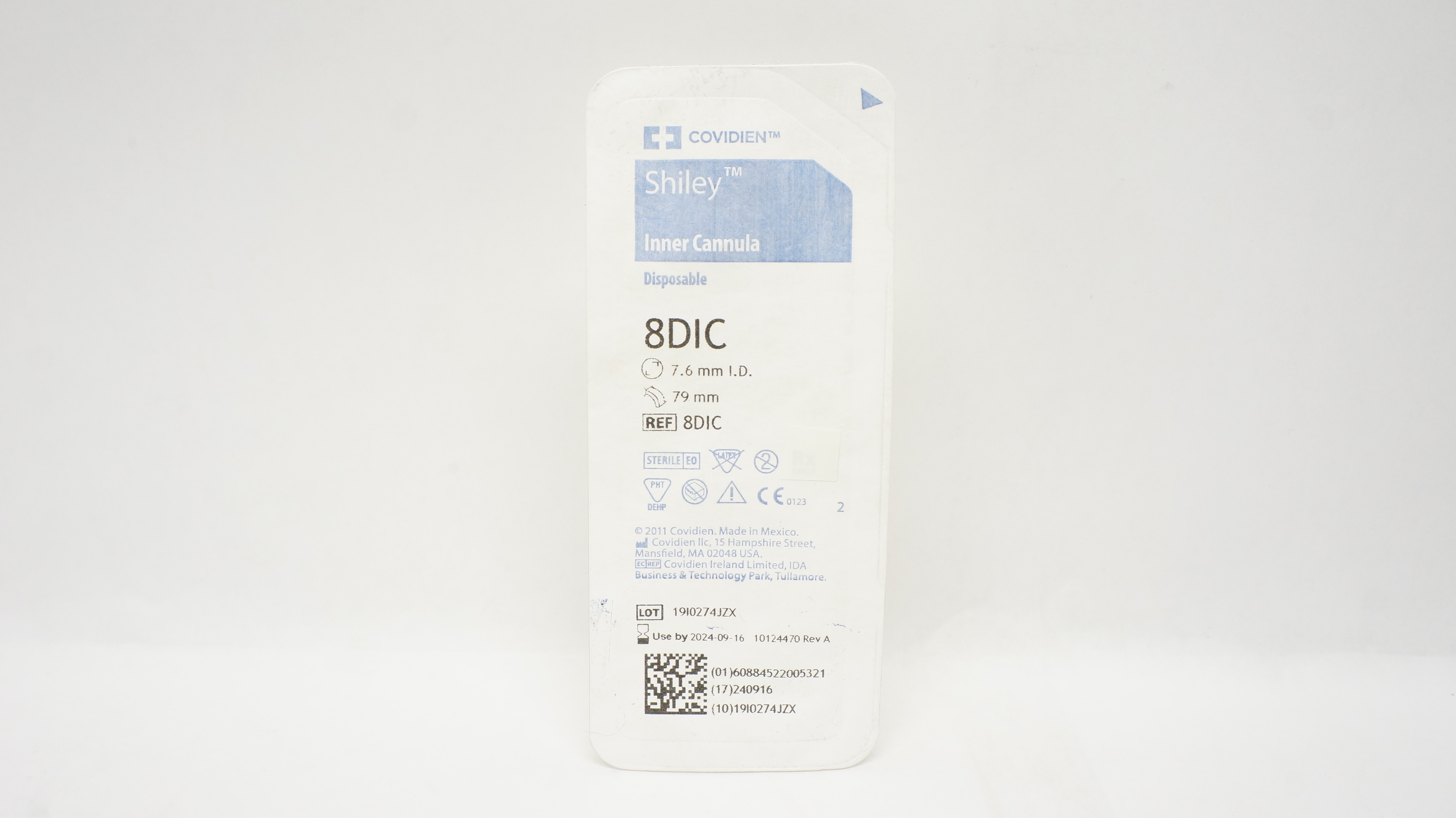 Covidien 8DIC Shiley Inner Cannula Disposable 7.6mm I.D. x 79mm