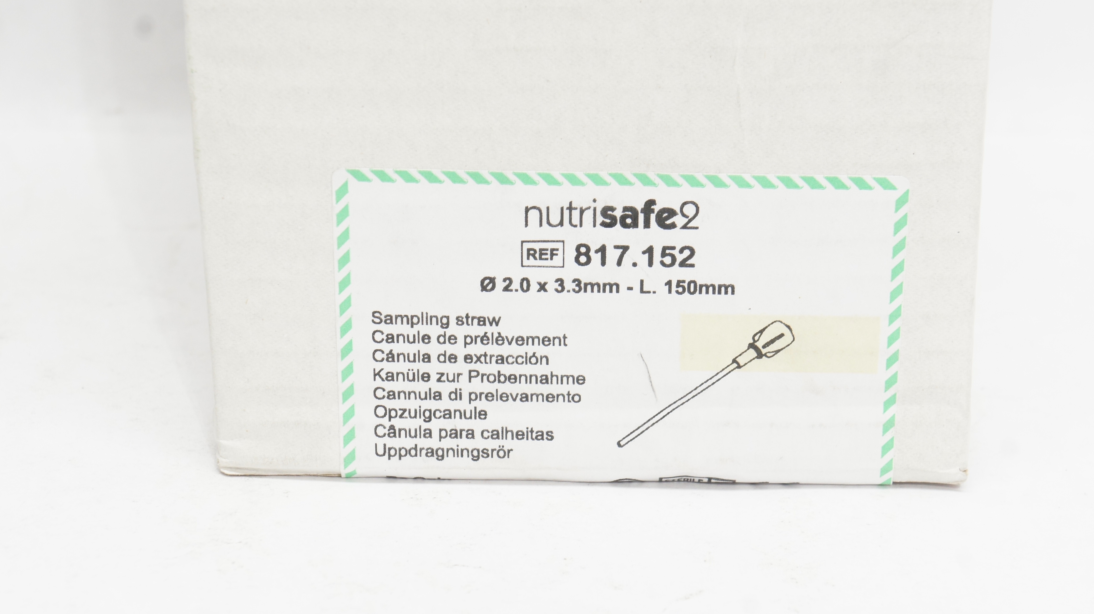 Vygon 817.152 NutriSafe2 Sampling Straw 2.0 x 3.3mm - L. 150mm - Box of 50
