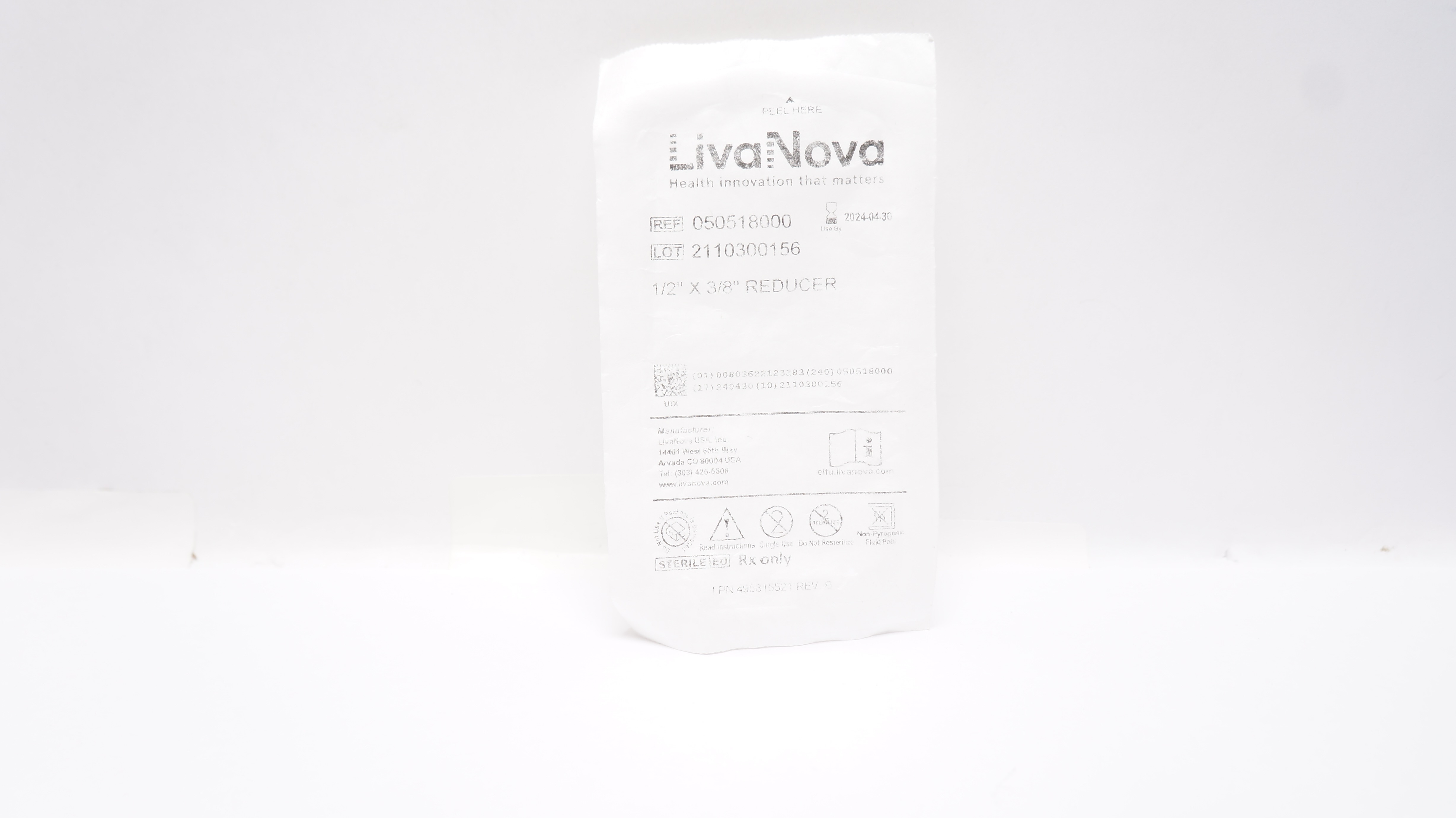 LivaNova 050518000 Reducer 1/2inch x 3/8inch