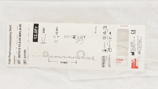 Cook Medical G11701 Cope Nephroureterostomy Stnt 12.0Fr x 24cm x .038inch (x)