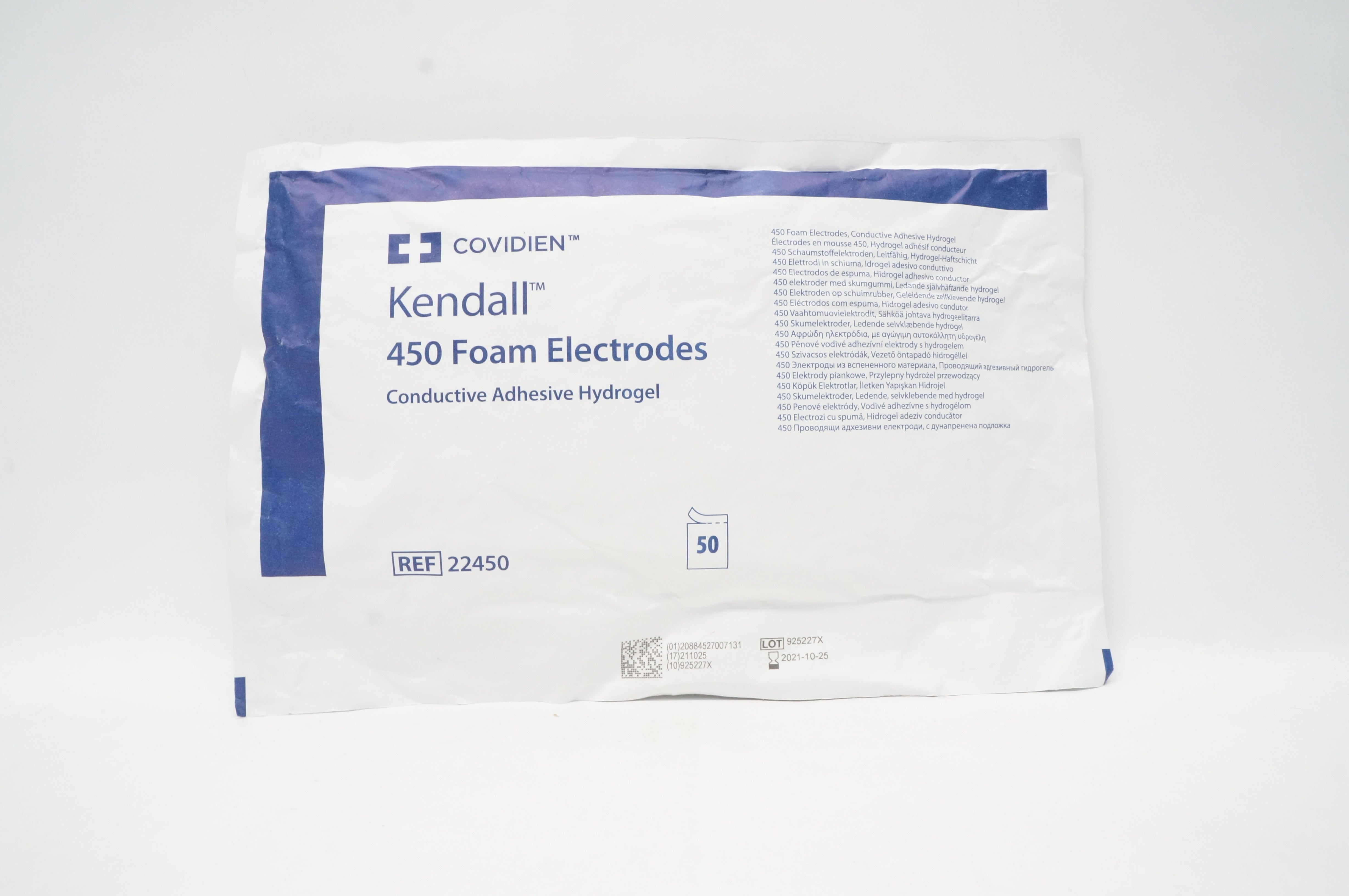Covidien 22450 450 Foam Electrodes Conductive Adhesive Hydrogel (x) - Pack of 50