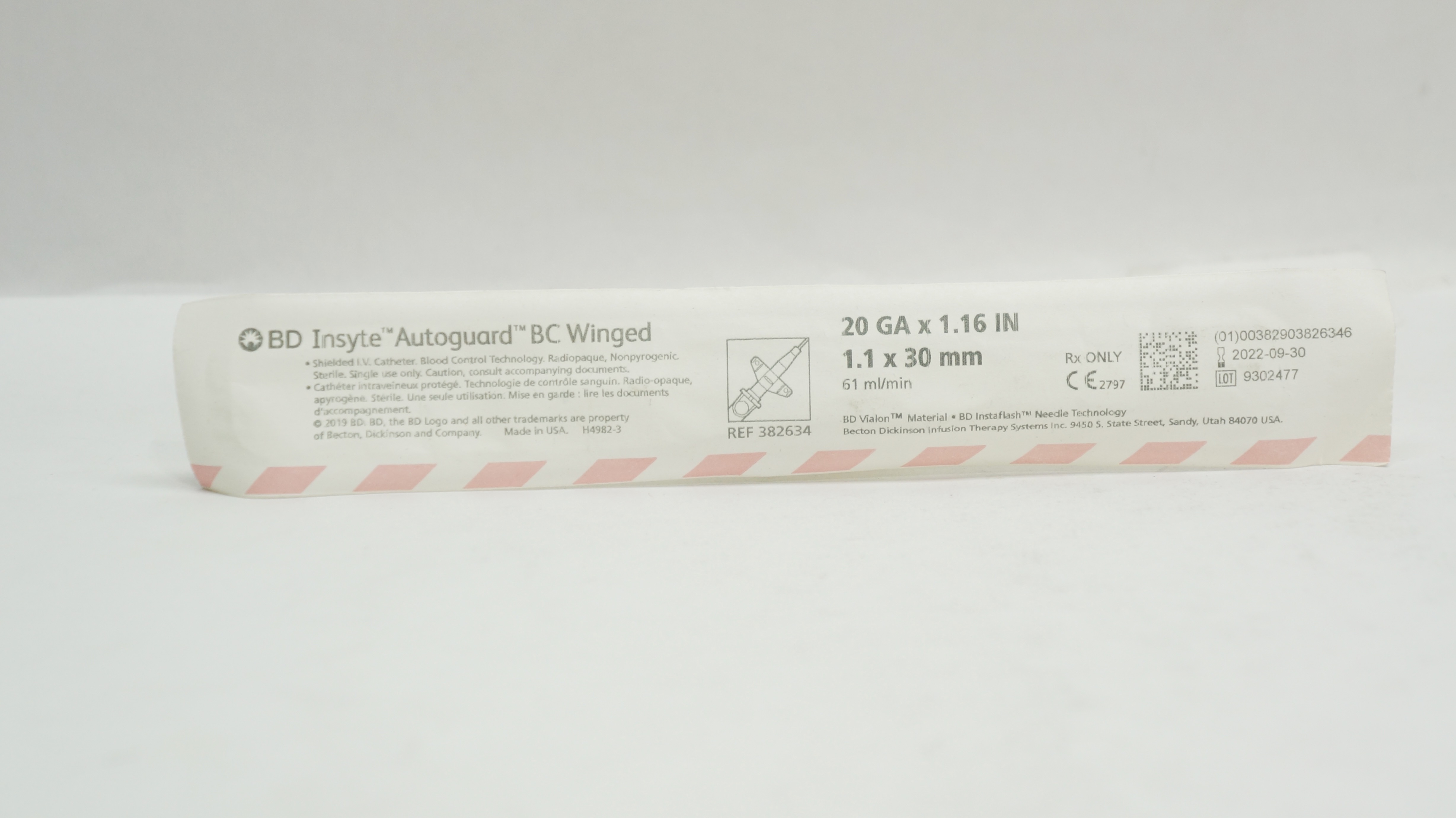 BD 382634 Insyte Autoguard BC Winged Shielded I.V. Cath. 20GA x 1.16inch (x)