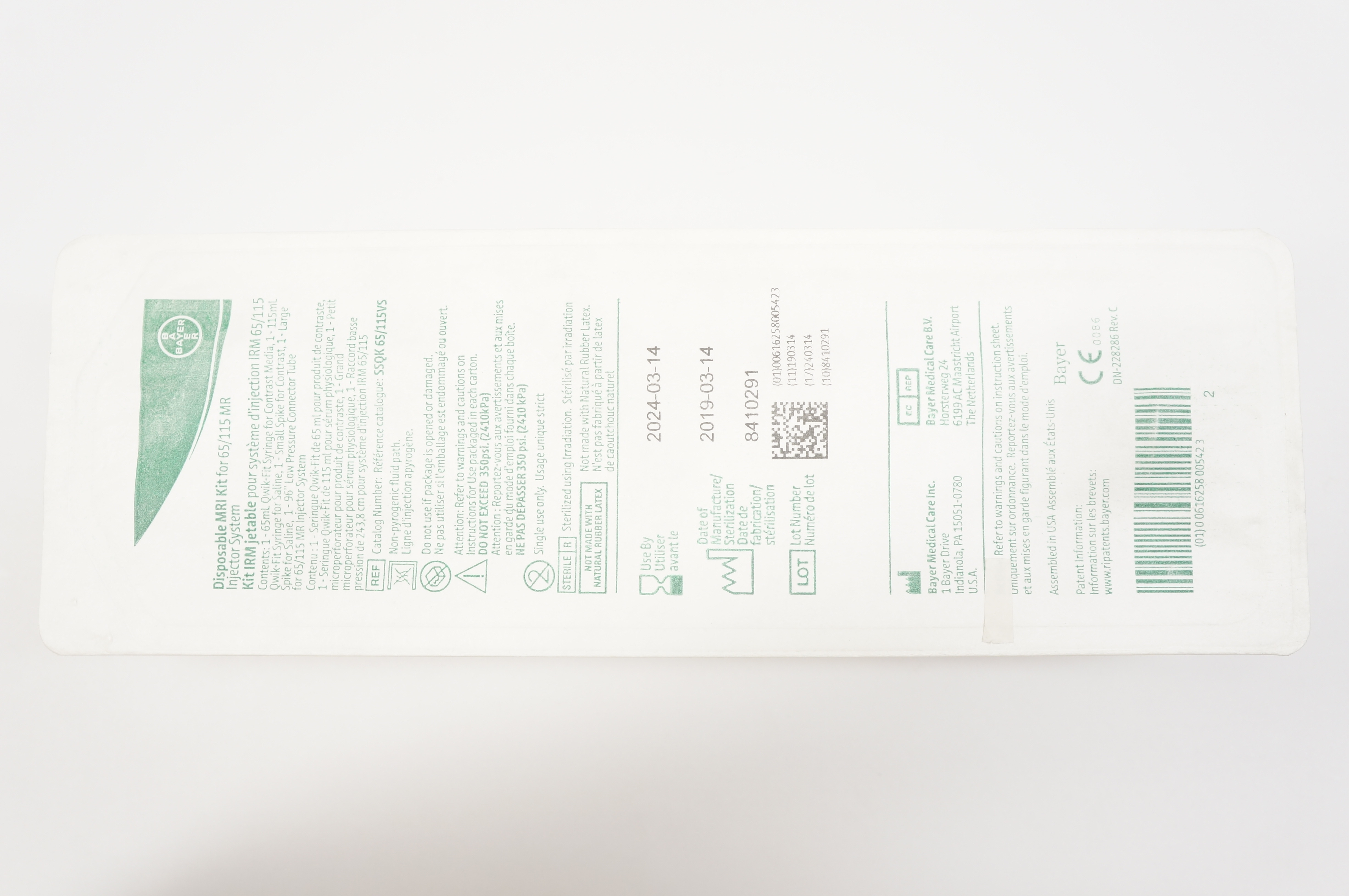 Mri Kit Bayer Medical Care SSQK 65/115VS Disposable MRI Kit for 65/115MR