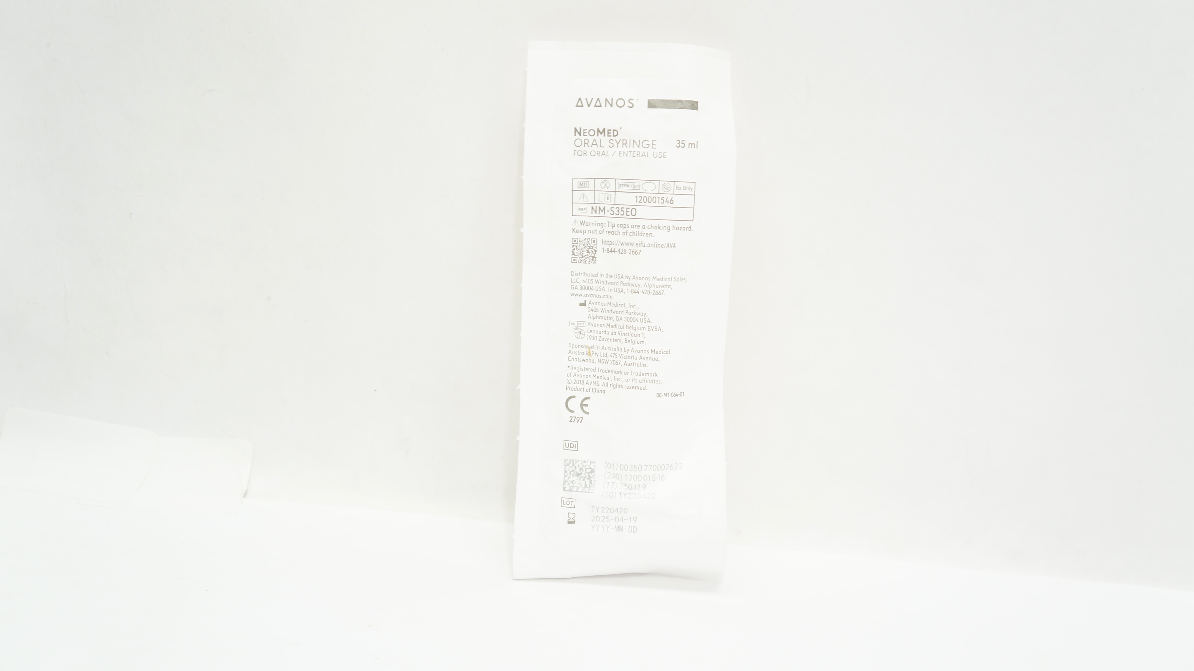Avanos NM-S35EO NeoMed Oral Syringe for Oral/Enteral Use 35mL