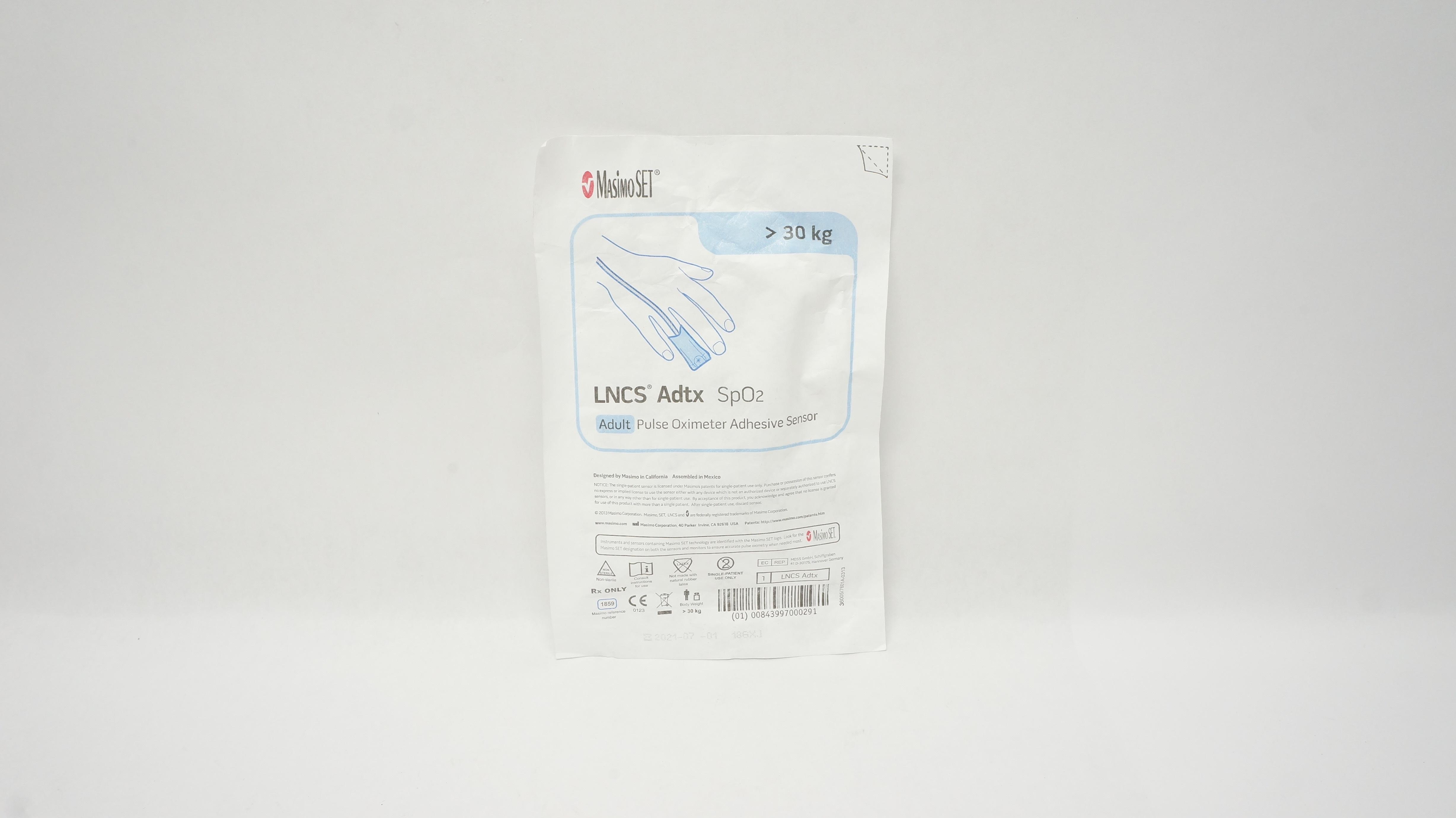 MasimoSet 1859 Neo SpO2 Neonatal/Adult Pulse Oximeter Adhesive Sensor >30kg (x)