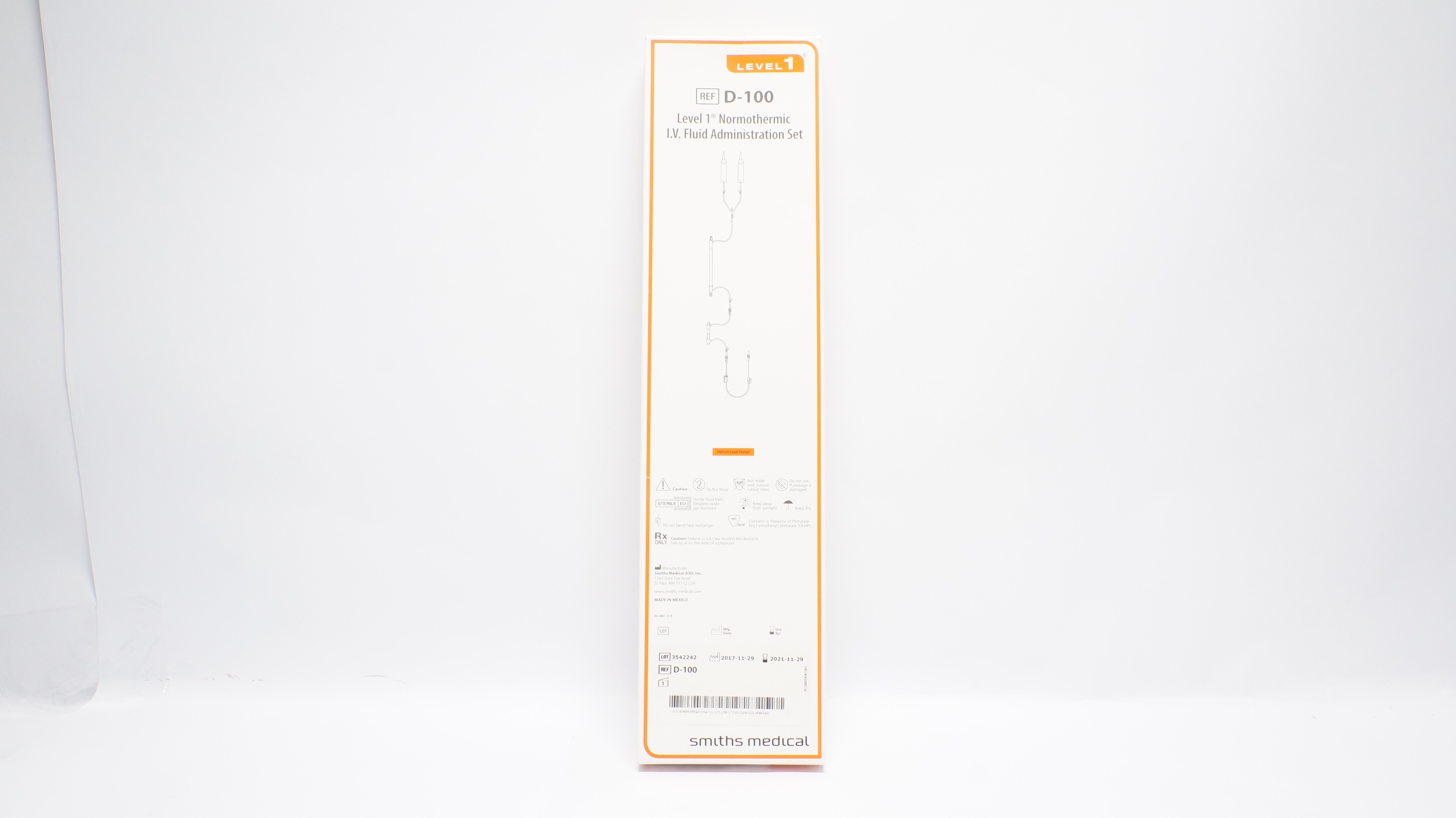 Smiths Medical D-100 Level 1 Normothermic IV Fluid Administration Set (x)