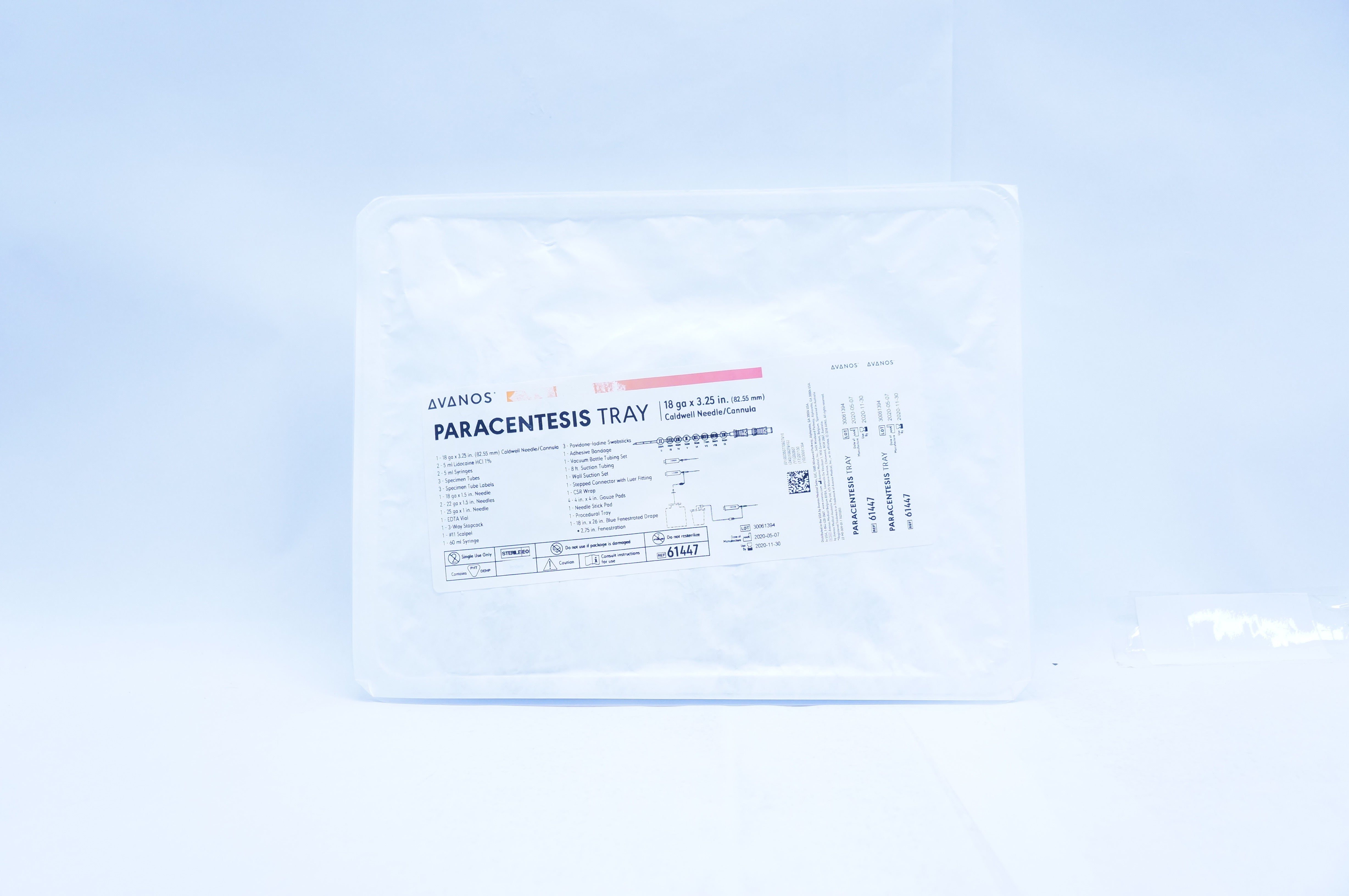 Avanos 61447 Paracentesis Tray 18ga x 3.25inch