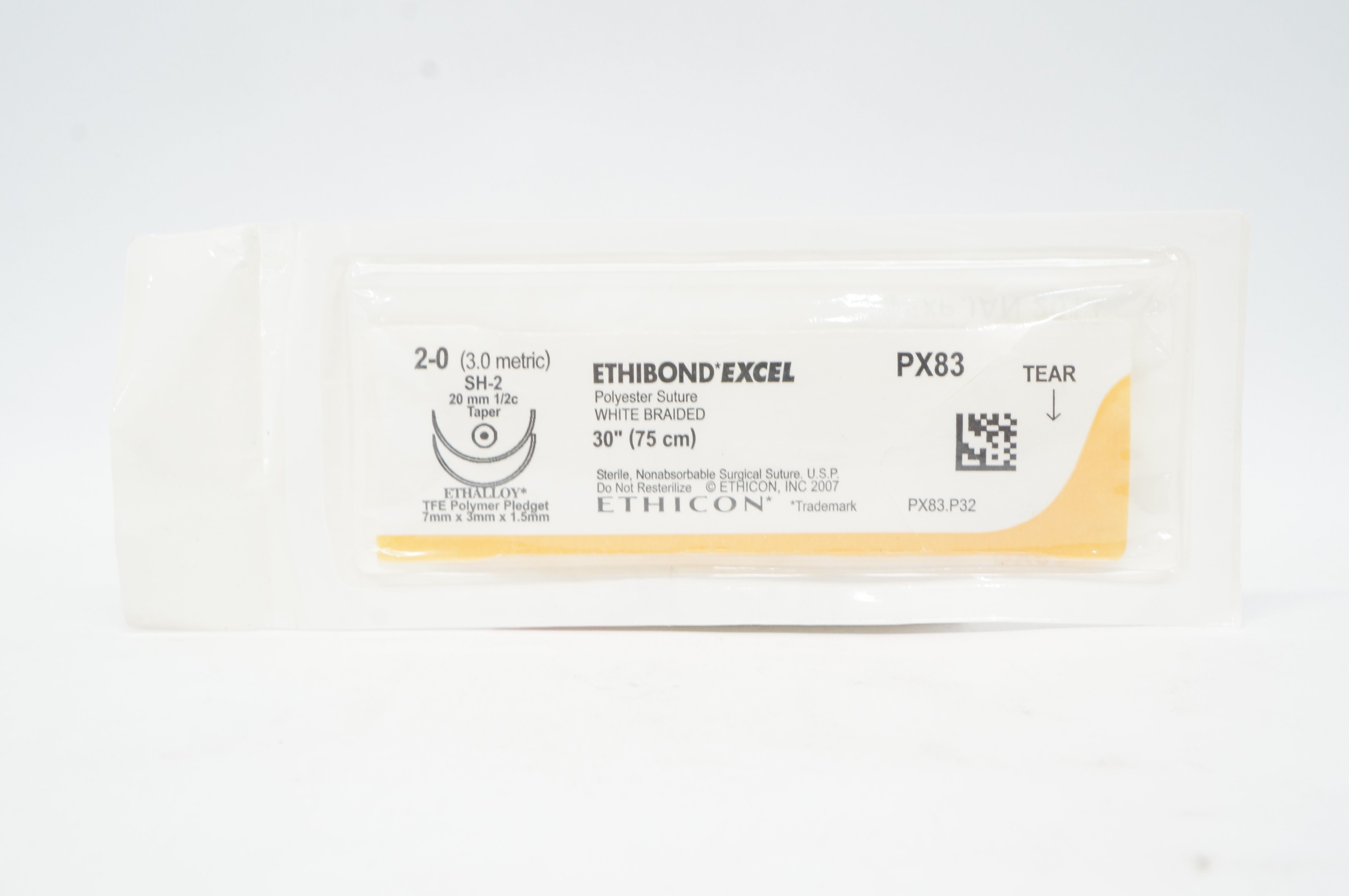 Ethicon PX83 2-0 ETHIBOND EXCEL SH-2 20mm 1/2c 30in. (x)