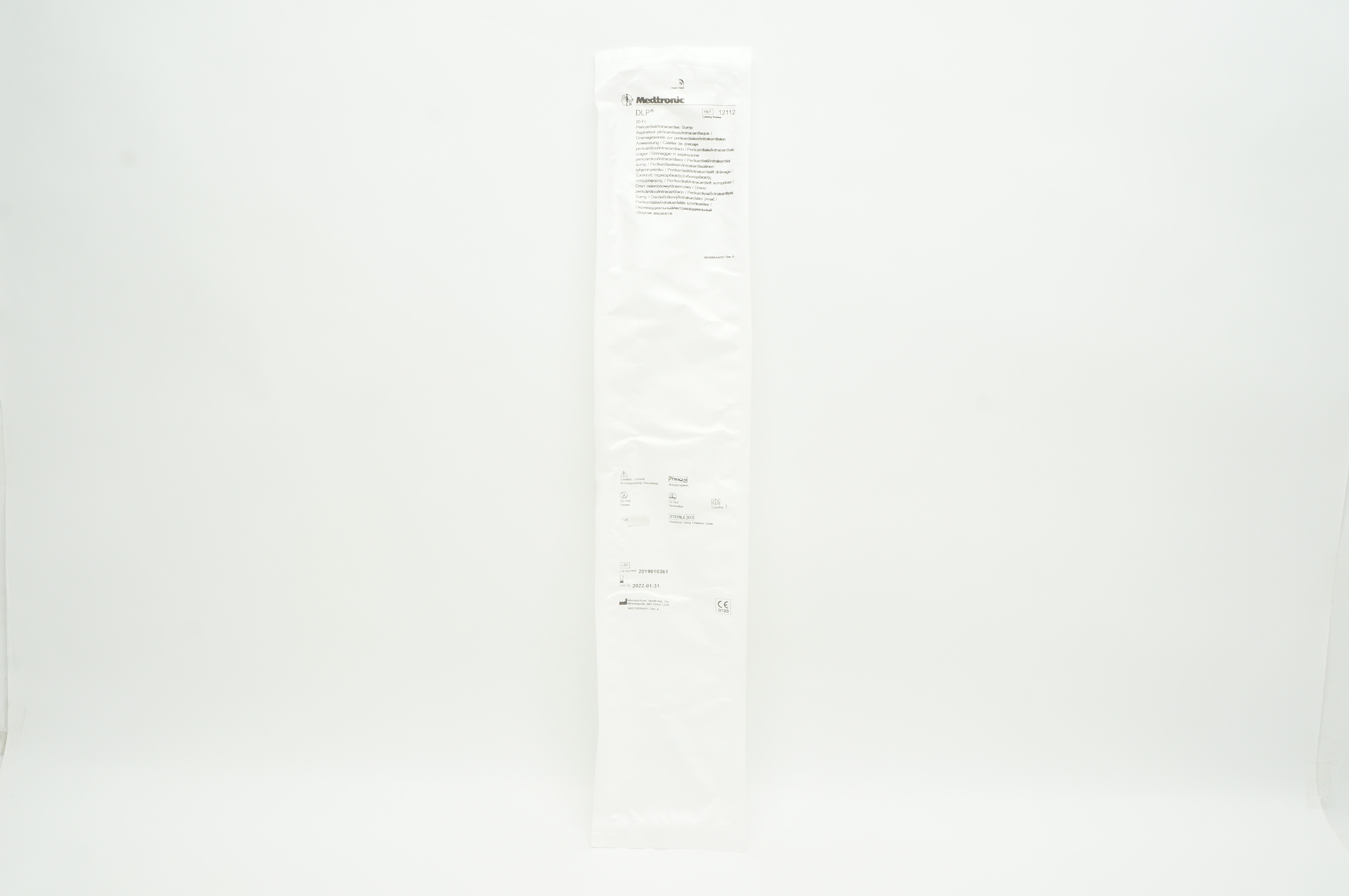 Medtronic 12112 DLP Pericardial/Intracardiac Sump 20 Fr