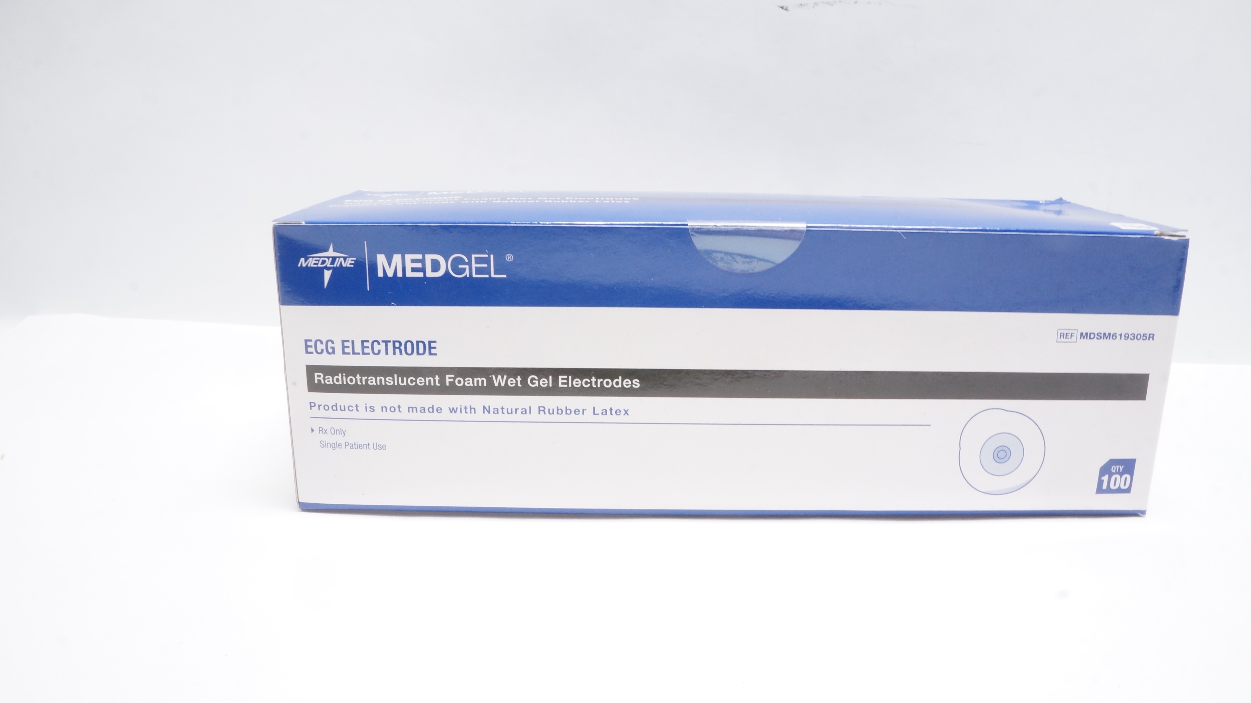 Medline MDSM619305R ECG Electrode, Radiotranslucent Foam - Box of 100 (x)