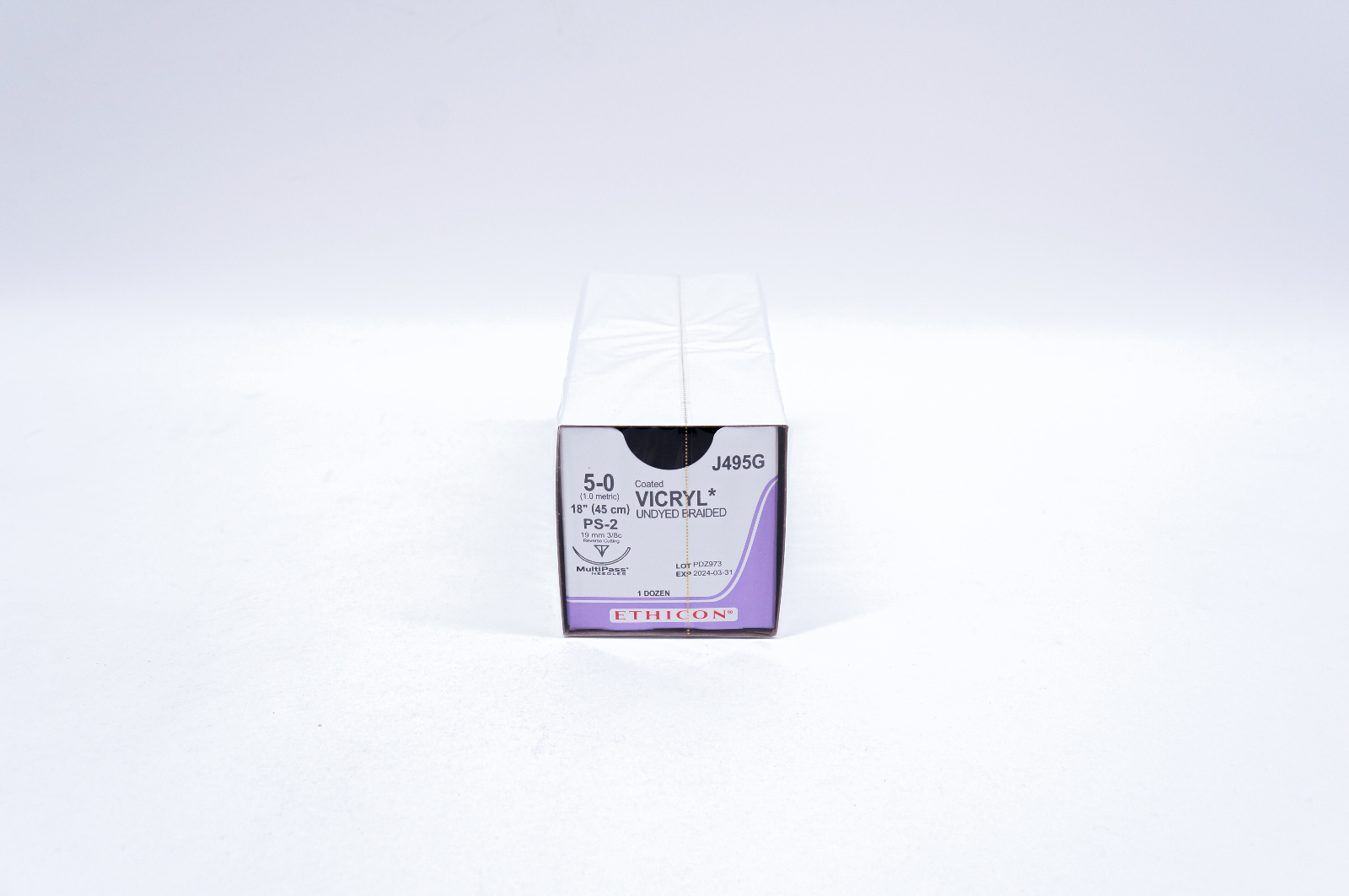 Ethicon J495G 7-0 VICRYL, TG140-8, 6.5mm 3/8c, Spatula, 18inch - Box of 12