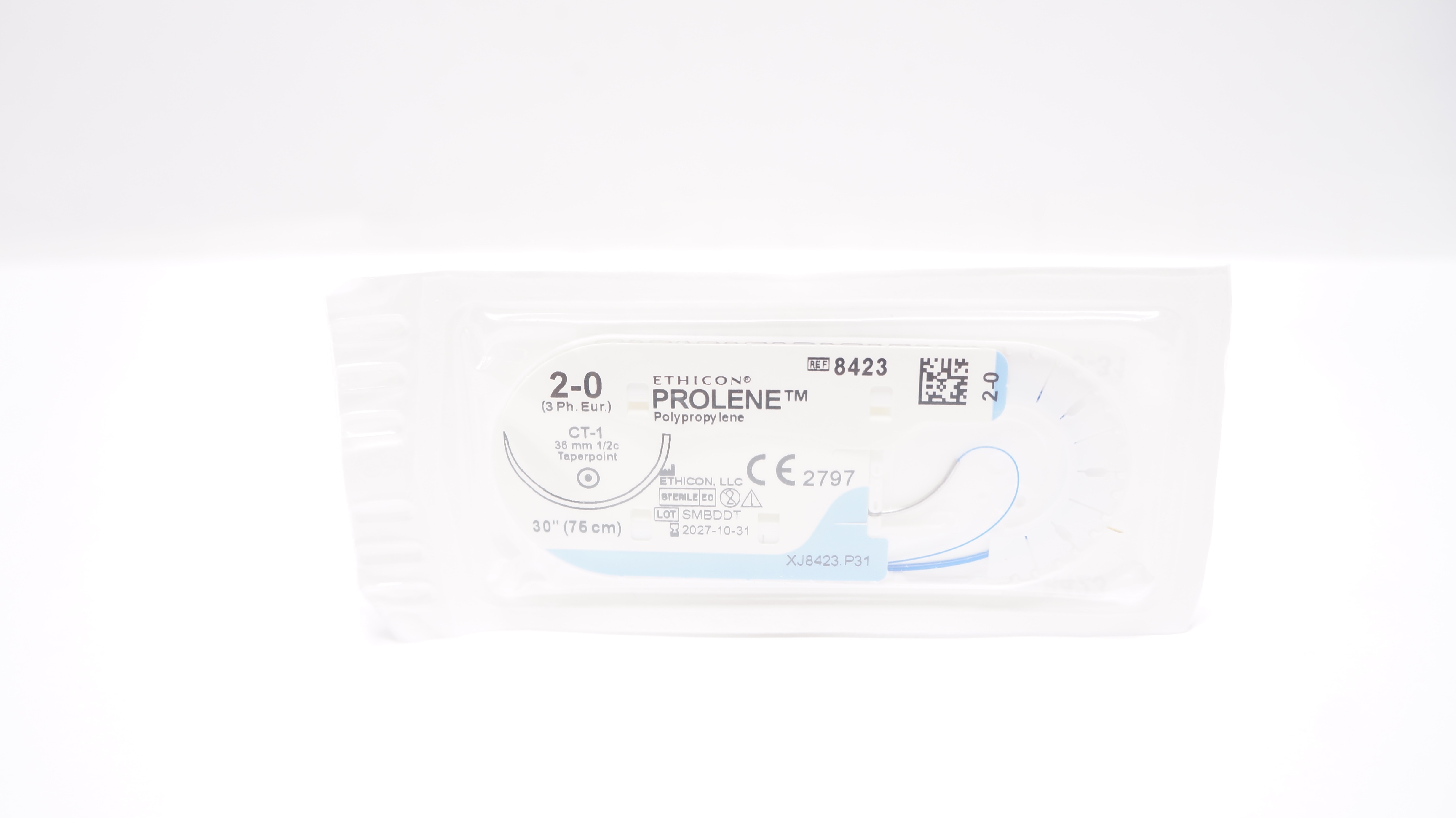 Ethicon 8423 2-0 PROLENE Polypropylene Stre CT-1, 36mm 1/2c Taperpoint, 30inch
