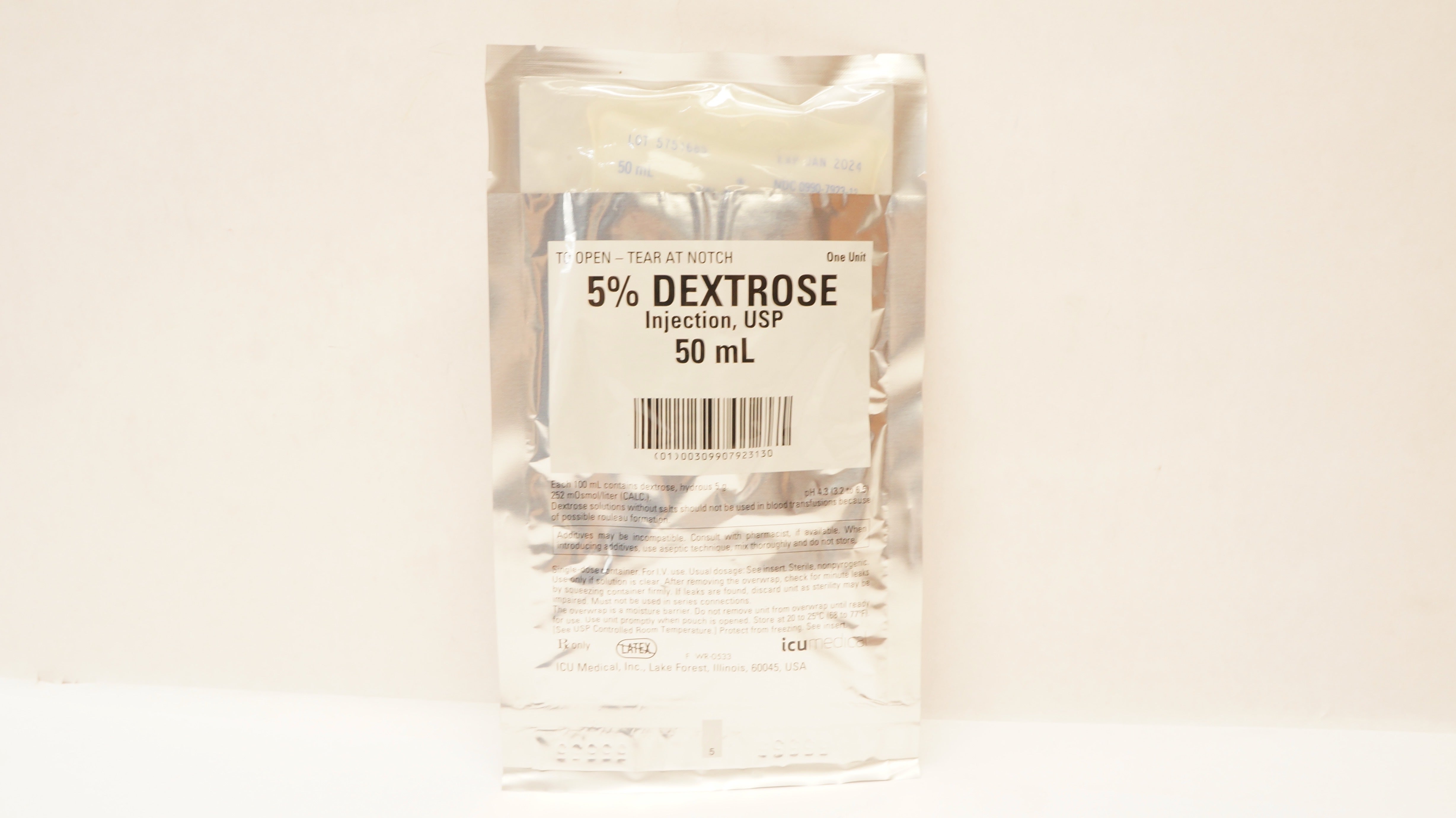 ICU Medical 5% Dextrose Injection USP 50 ml