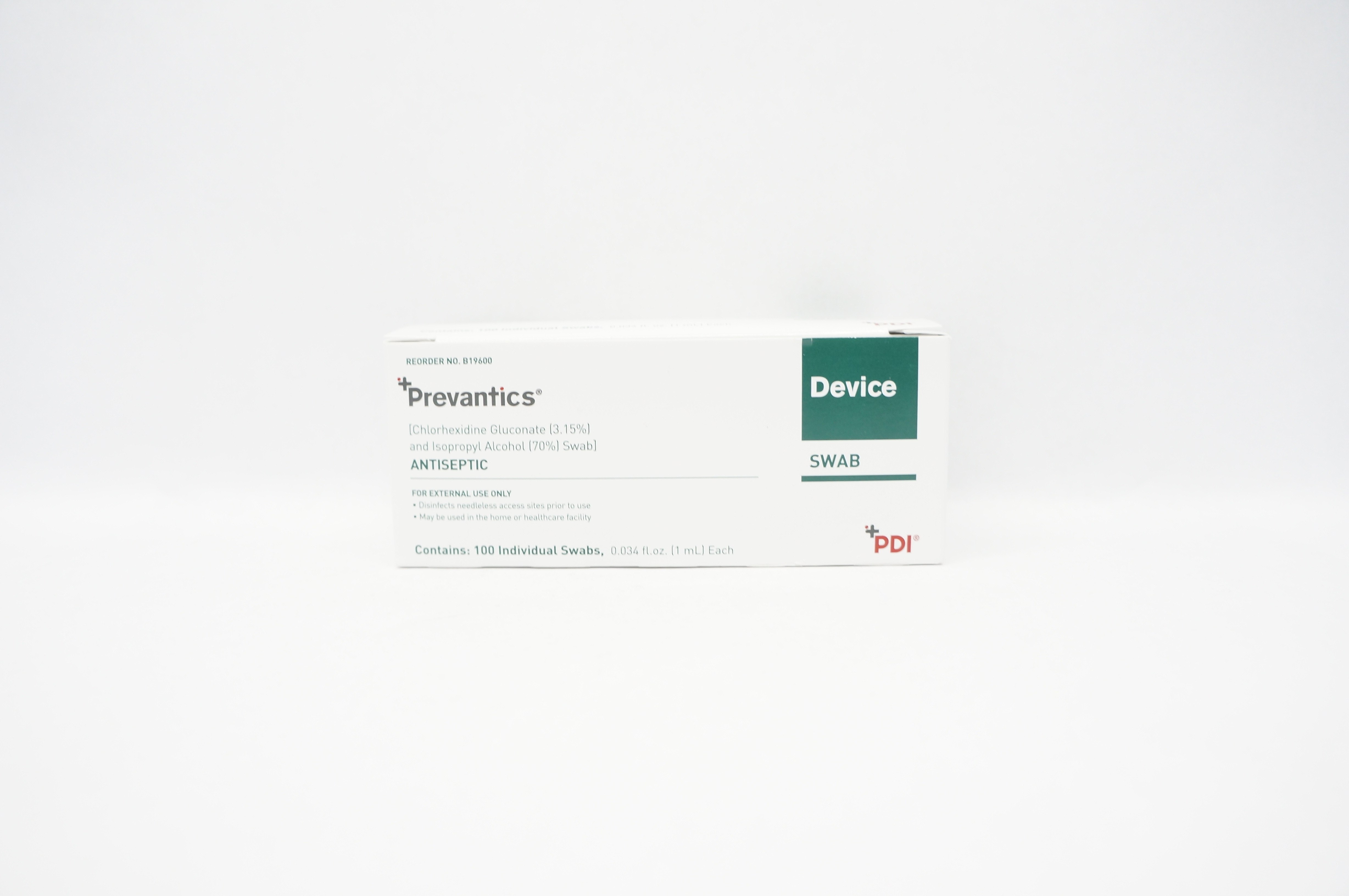 PDI B19600 Prevantics Device, Antiseptic Swabs 1 mL (x) - Box of 100