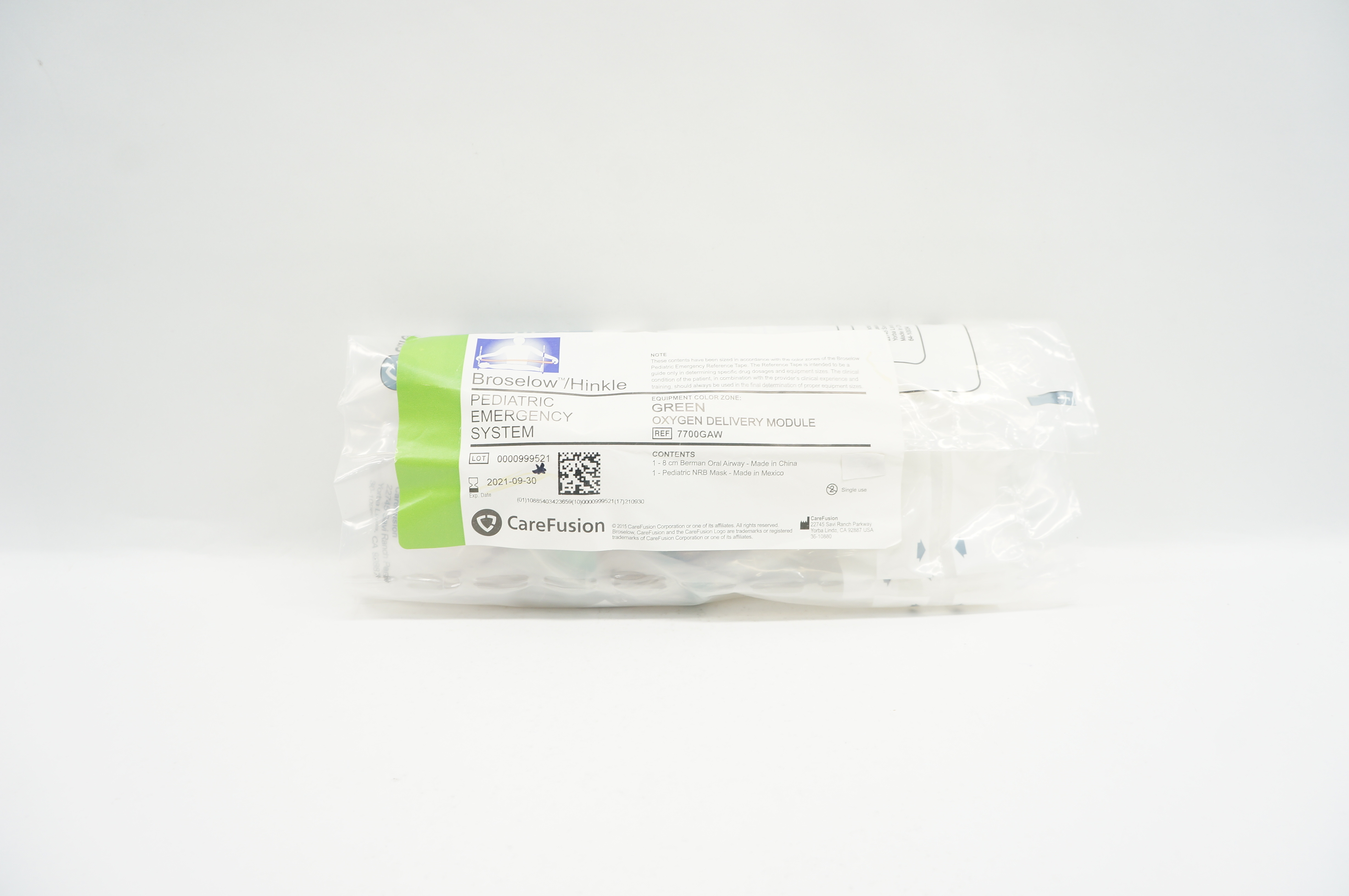 CareFusion 7700GAW Broselow/Hinkle Pediatric Emergency System, Green (x)