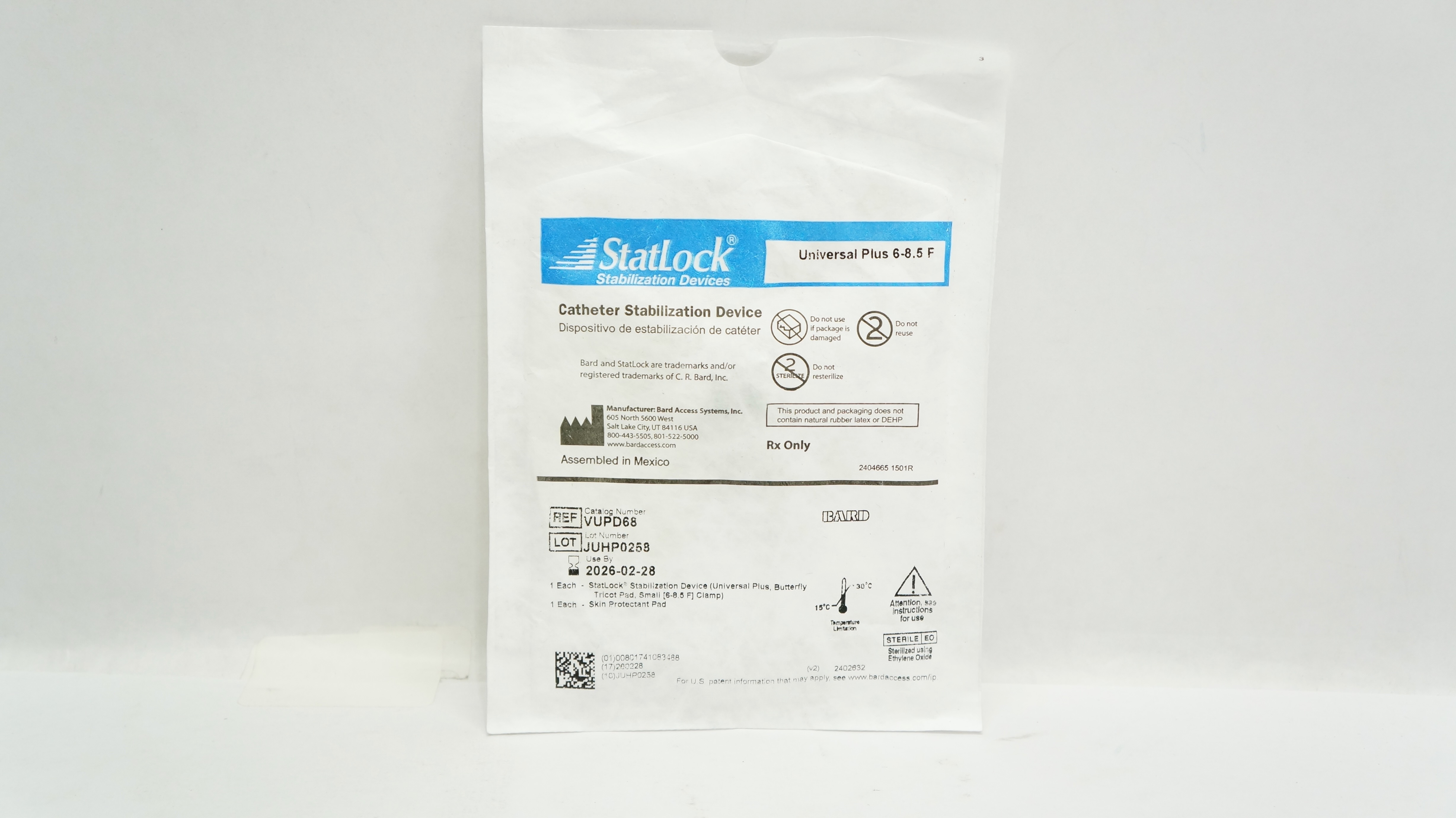 Bard VUPD68 StatLock Cath. Stabilization Device Universal Plus 6-8.5F