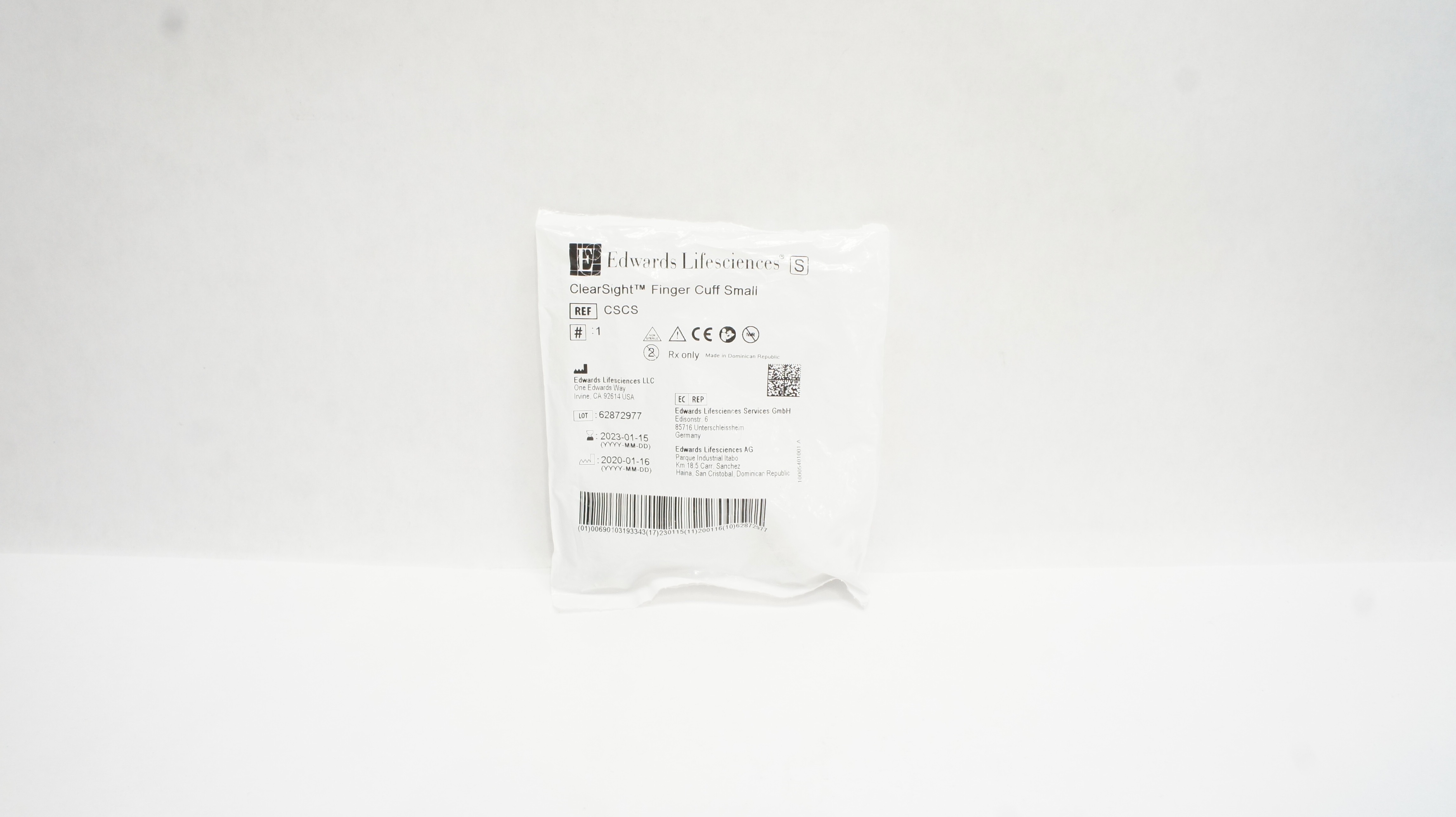 Edwards Lifesciences CSCS ClearSight Finger Cuff, Small (x)