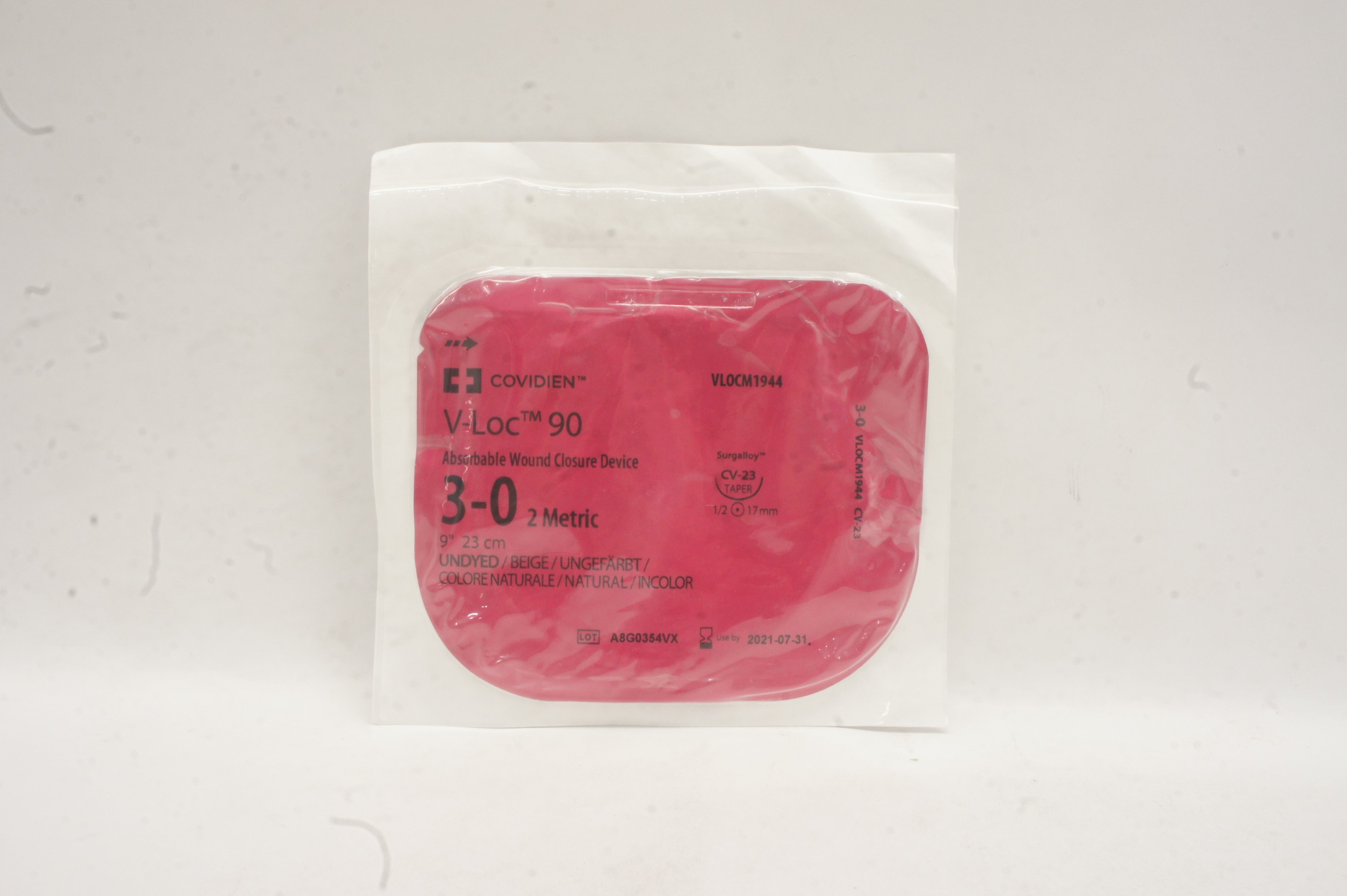 Covidien VLOCM1944 3-0 V-Loc 90 Absorbable Wound CV-23 1/2c 17mm