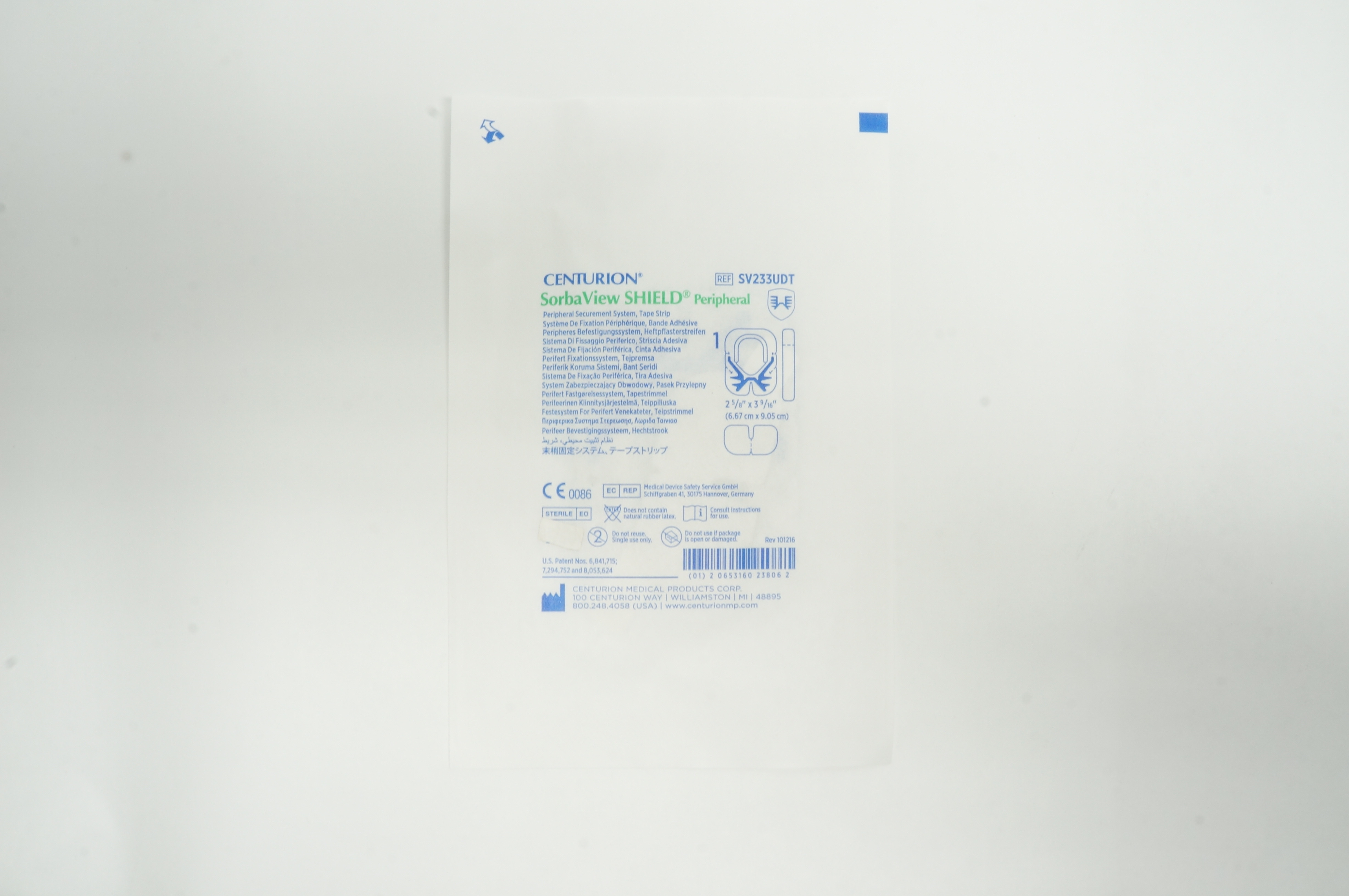 Centurion SV233UDT Shield Peripheral Securement System 2-5/8in x 3-9/16in