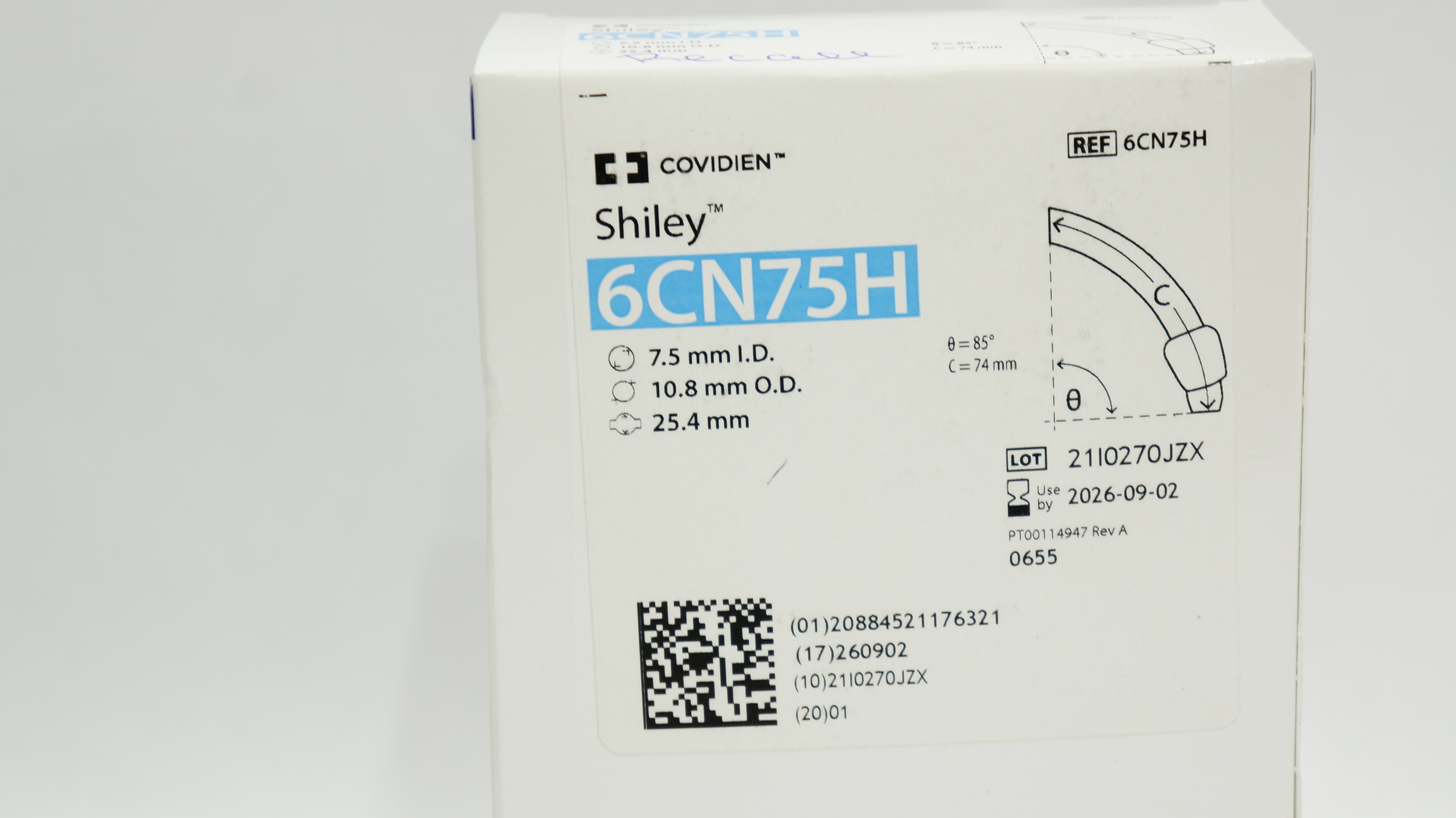 Covidien 6CN75H Shiley Adult Flexible Tracheostomy Tube 7.5ID x 10.8OD