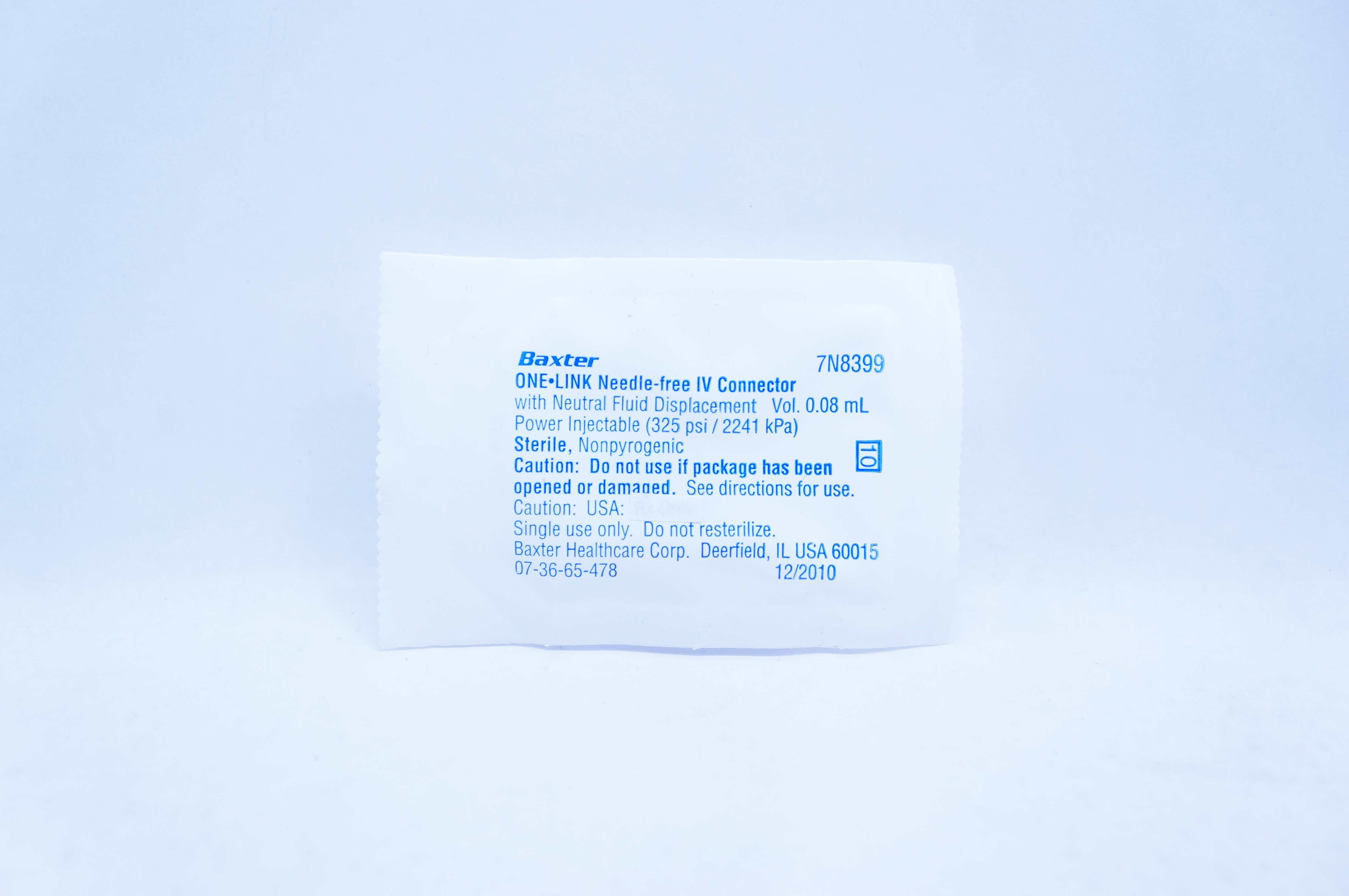 Baxter 7N8399 LINK Ndle-Free IV Connector with Neutral Fluid Displacement 0.08ml