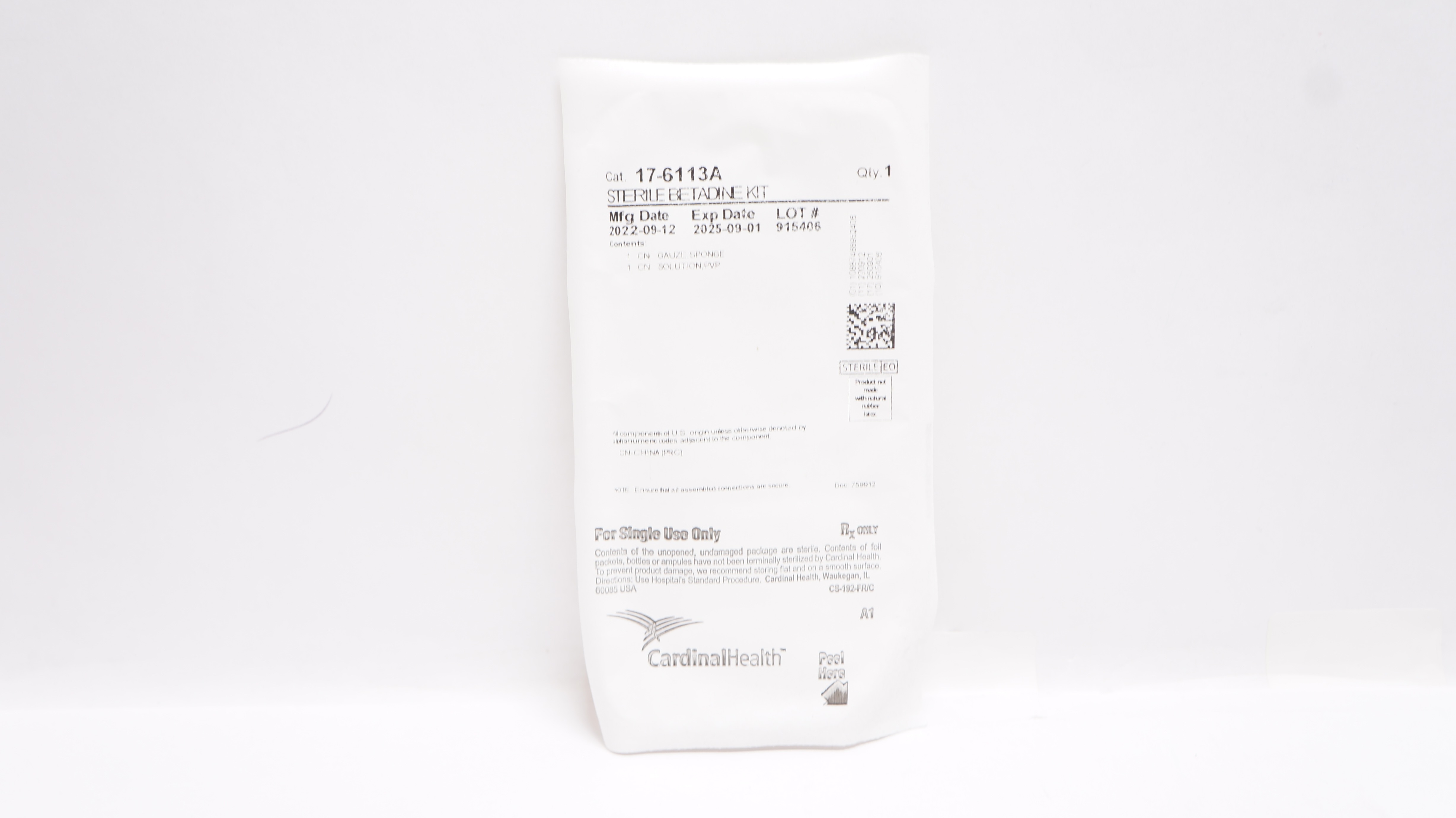 Cardinal Health 17-6113A Sterile Betadine Kit (x)