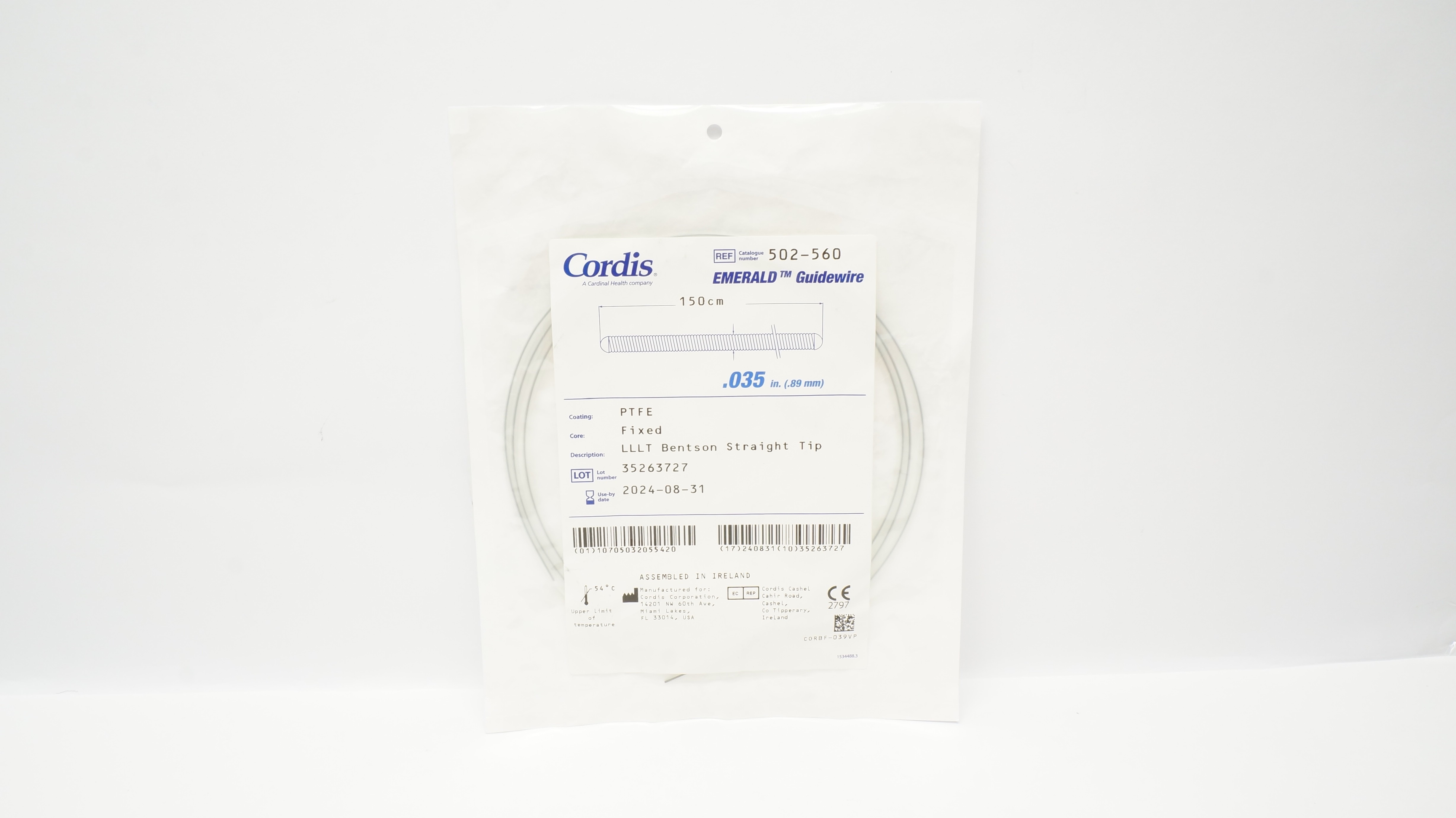 Cordis 502-560 Emerald Guidewires .035inch x 150cm (x)
