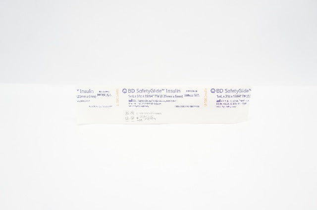 BD 328446 SafetyGlide U-100 Insulin Syringe 1mL 31G x 15/64inch TW