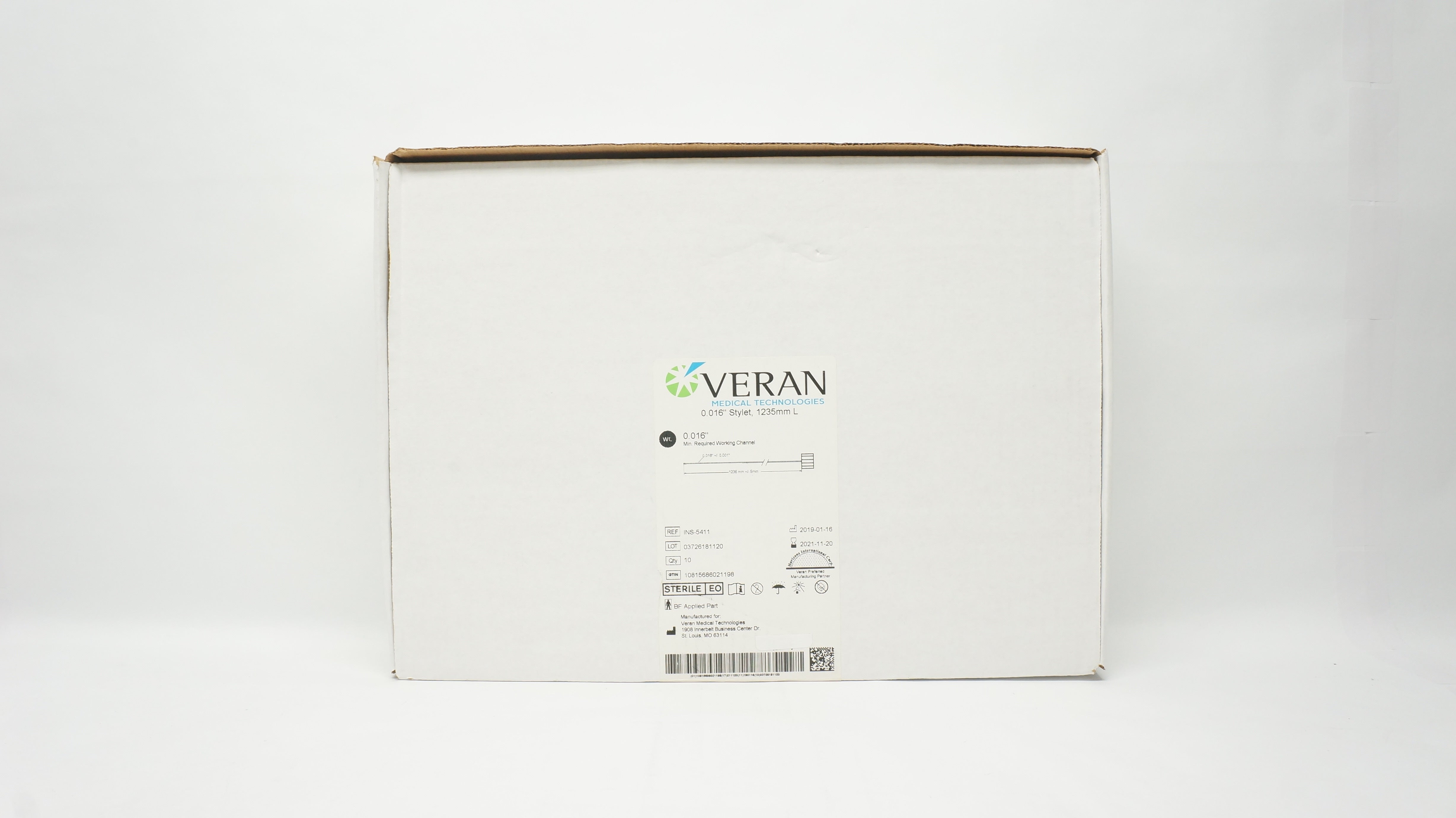 Veran Medical INS-5411 Stylet 0.016inch x 1235mm L (x) - Box of 10