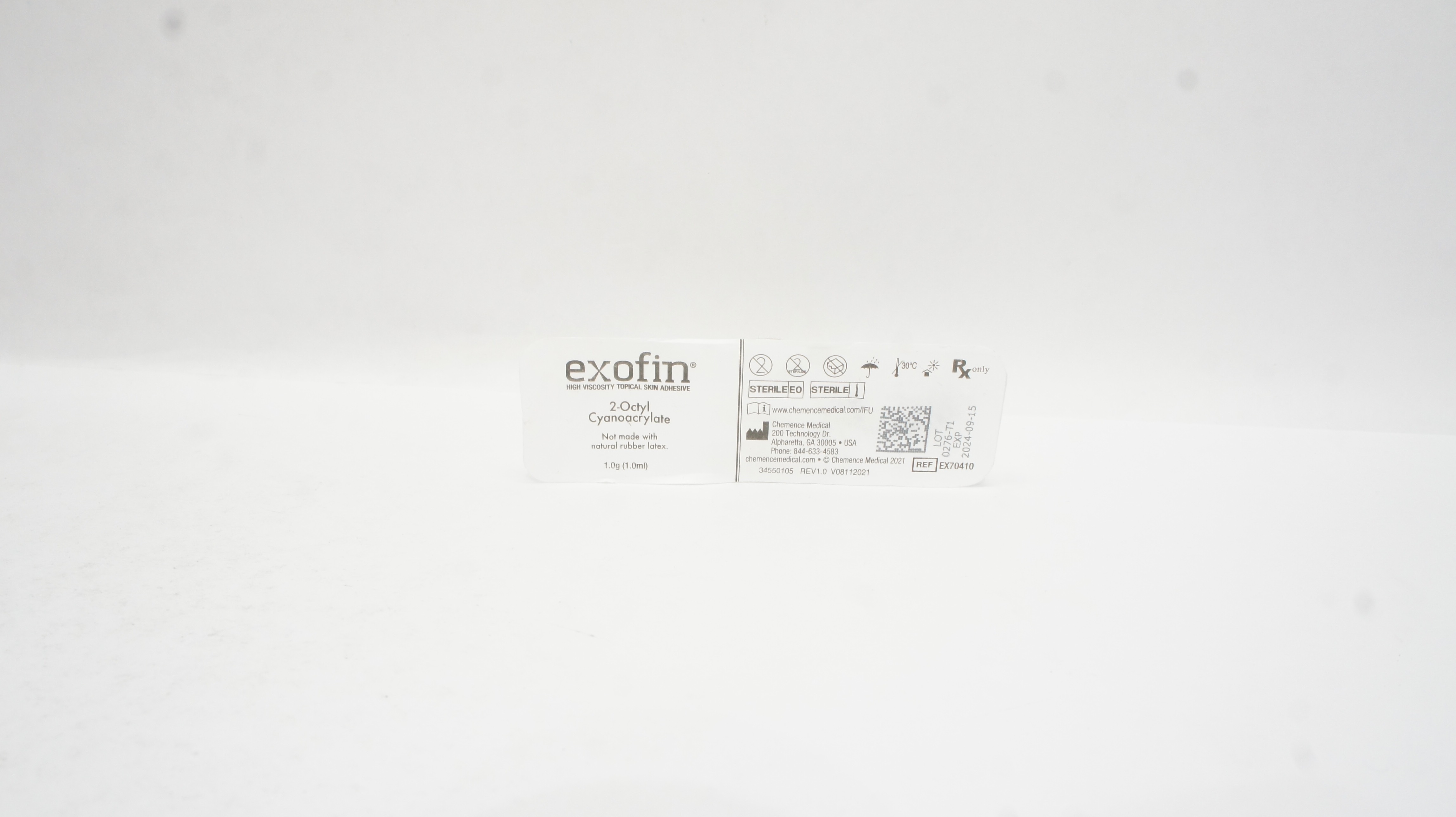 Chemence Medical EX70410 Exofin High Viscosity Topical Skin Adhesive 1.0g