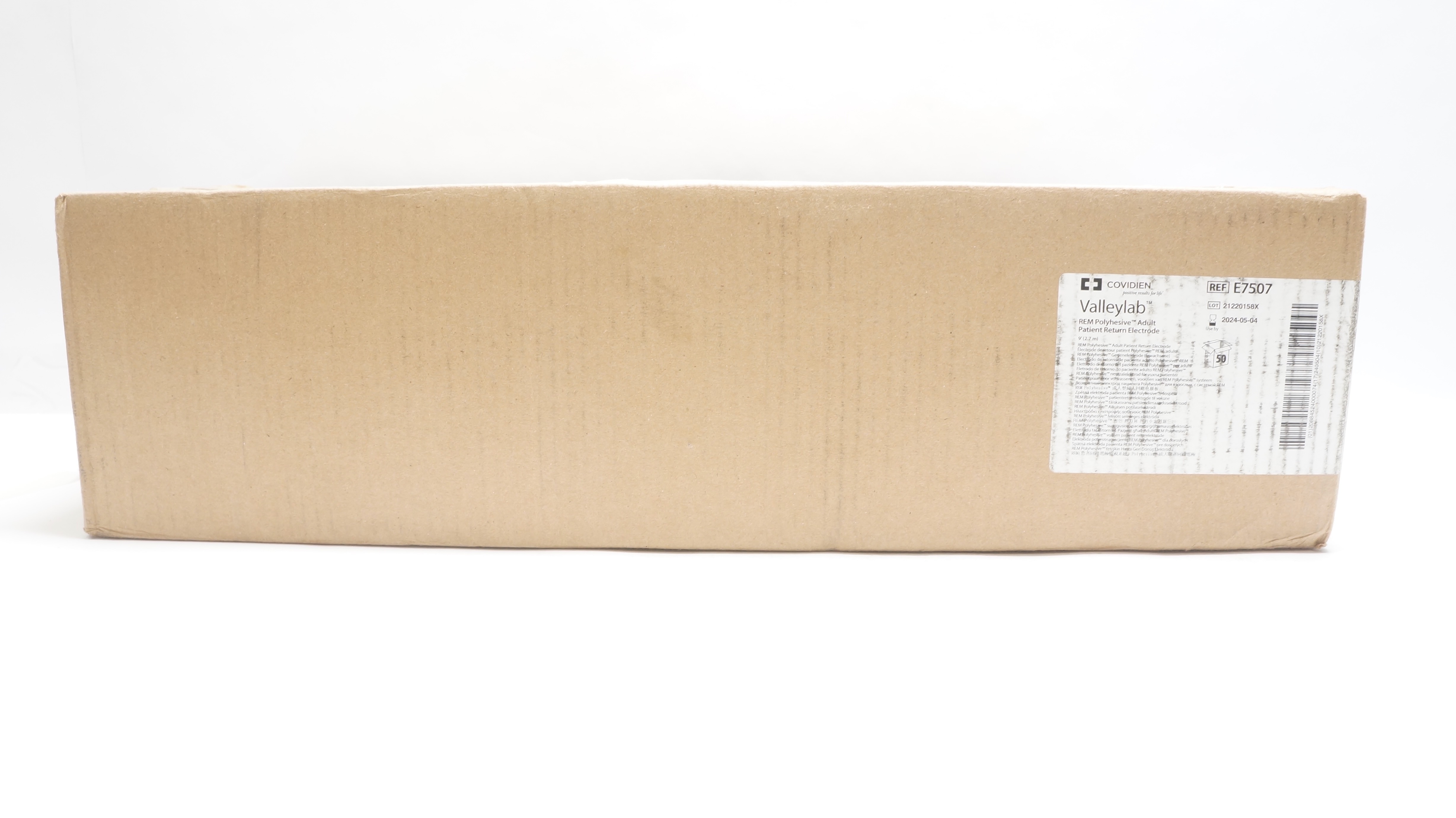 Covidien E7507 ValleyLab REM Polyhesive Adult Return Electrode 9ft.(x)-Box of 50