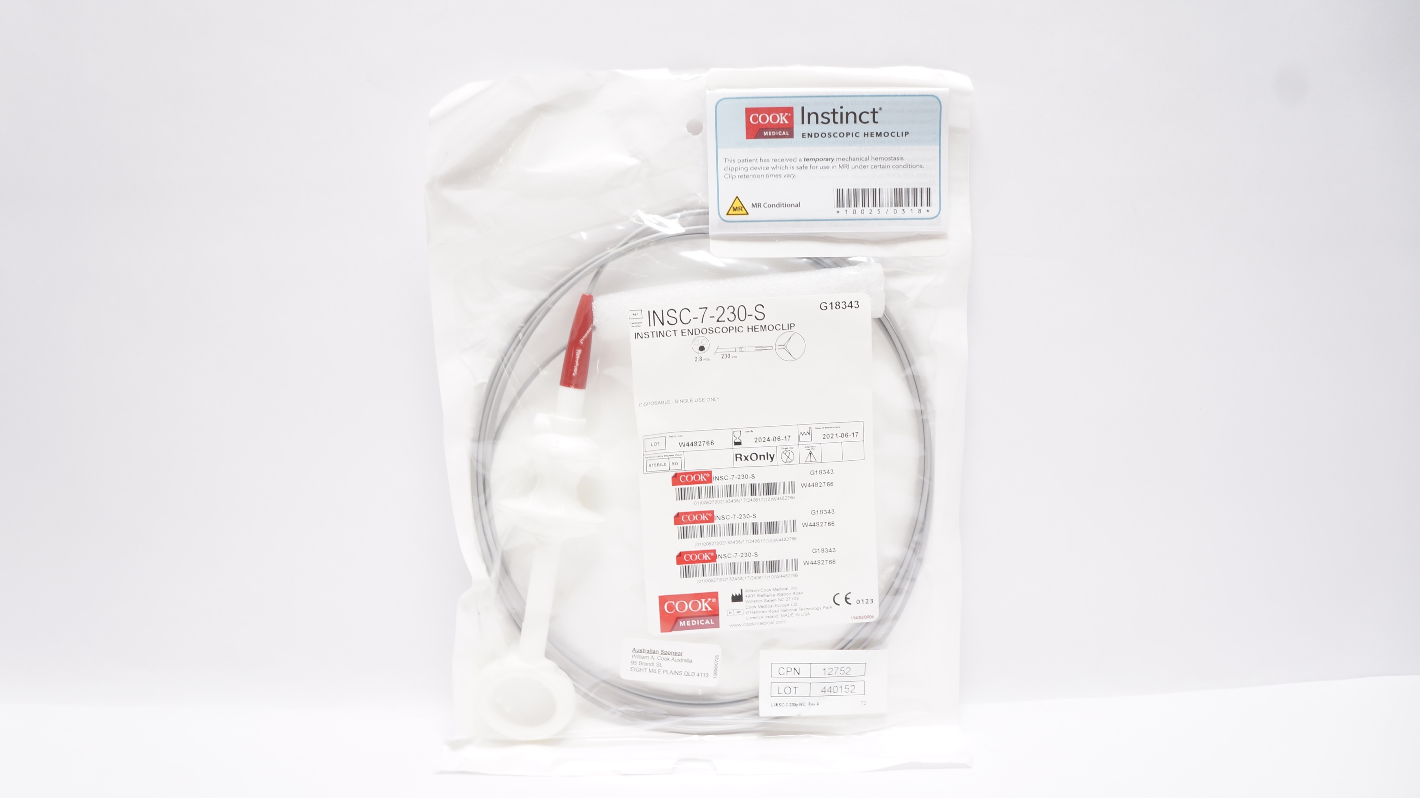 Cook Medical G18343 Instinct Endoscopic Hemoclip 2.8mm x 230cm