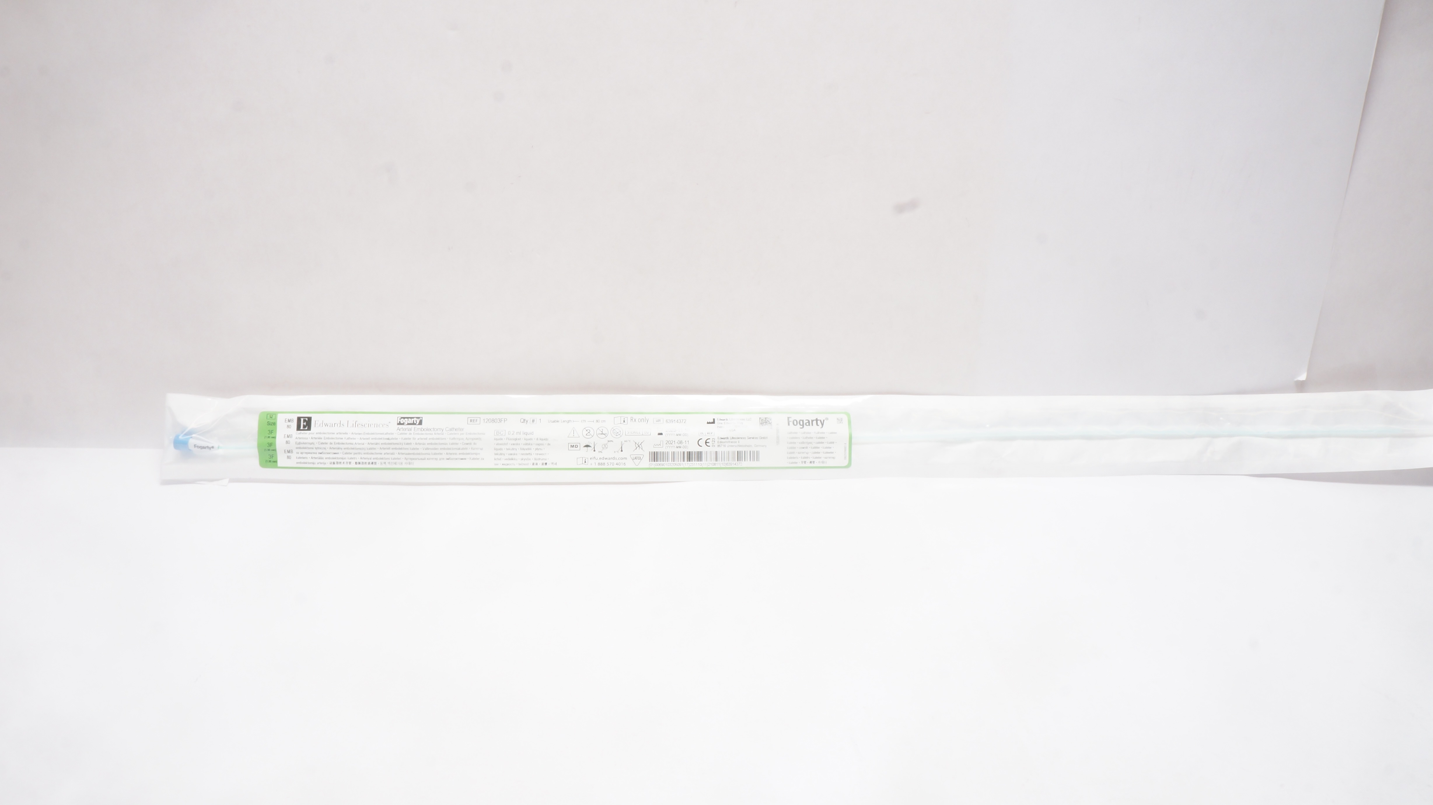 Edwards Lifesciences 120803FP Fogarty Arterial Embolectomy Cath. 3F x 80cm