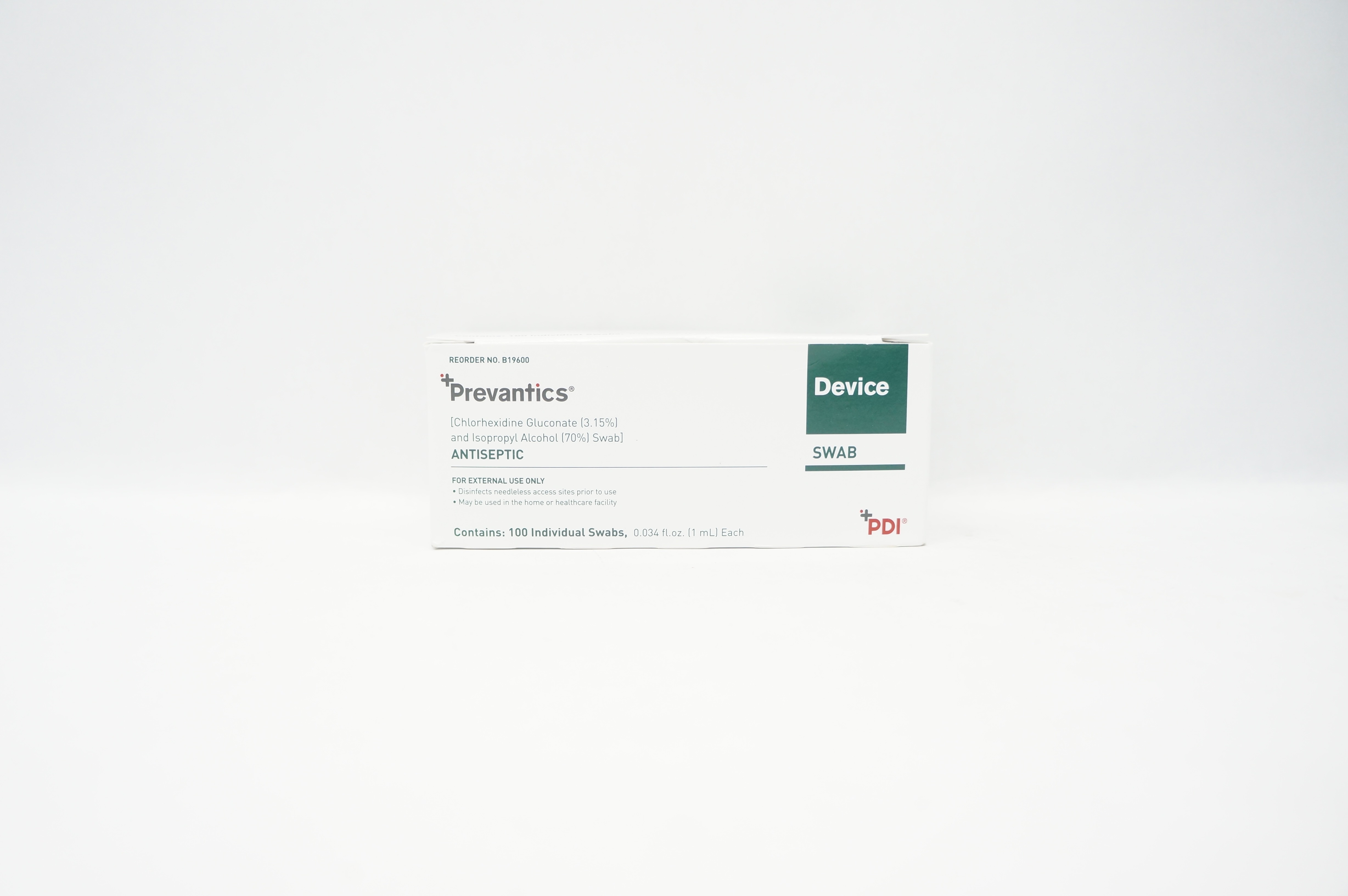 PDI B19600 Prevantics Device, Antiseptic Swabs 1 mL (x) - Box of 100