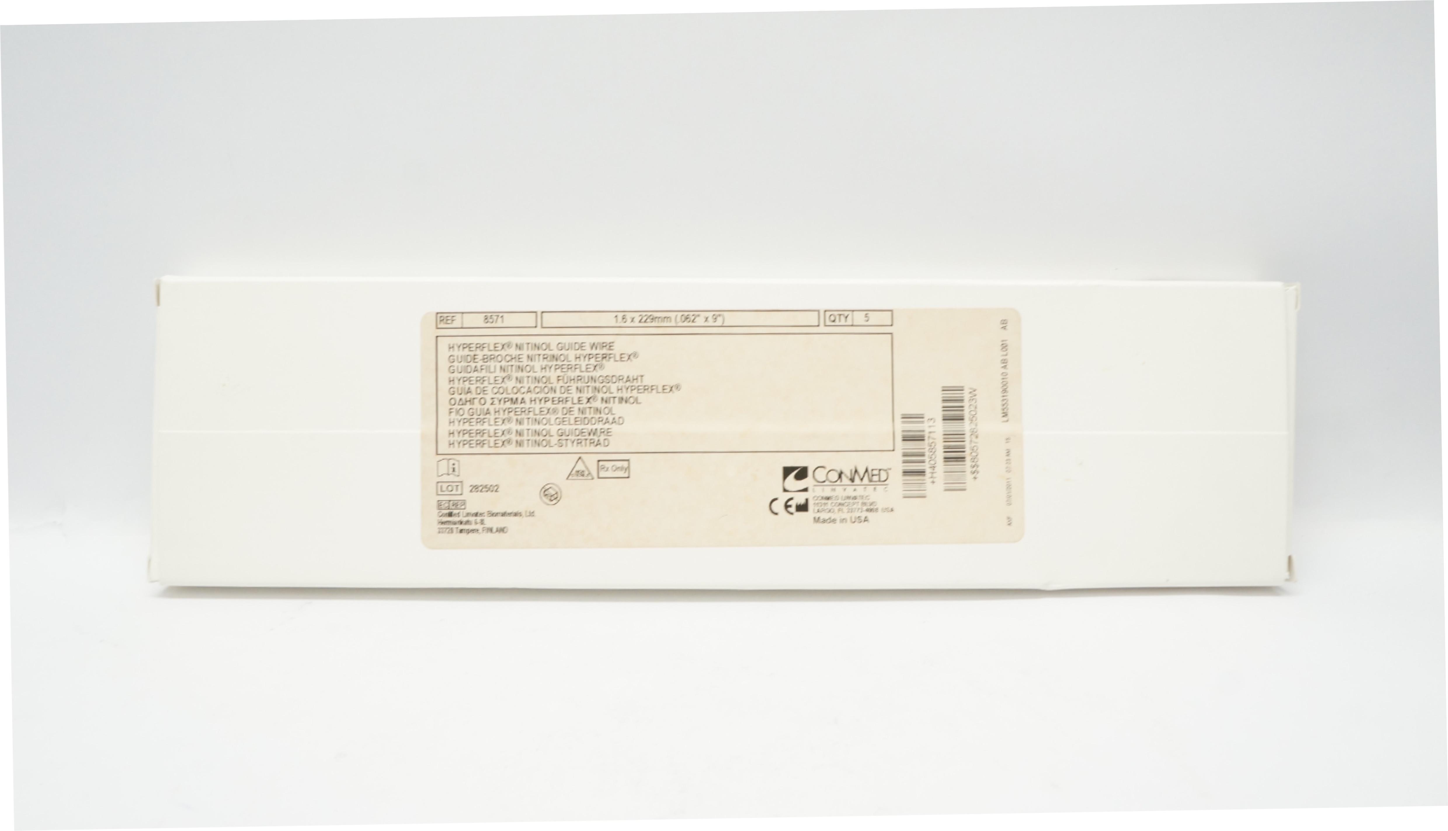 ConMed 8571 Hyperflex Nitinol Guide Wire 1.6 x 229mm - Pack of 5